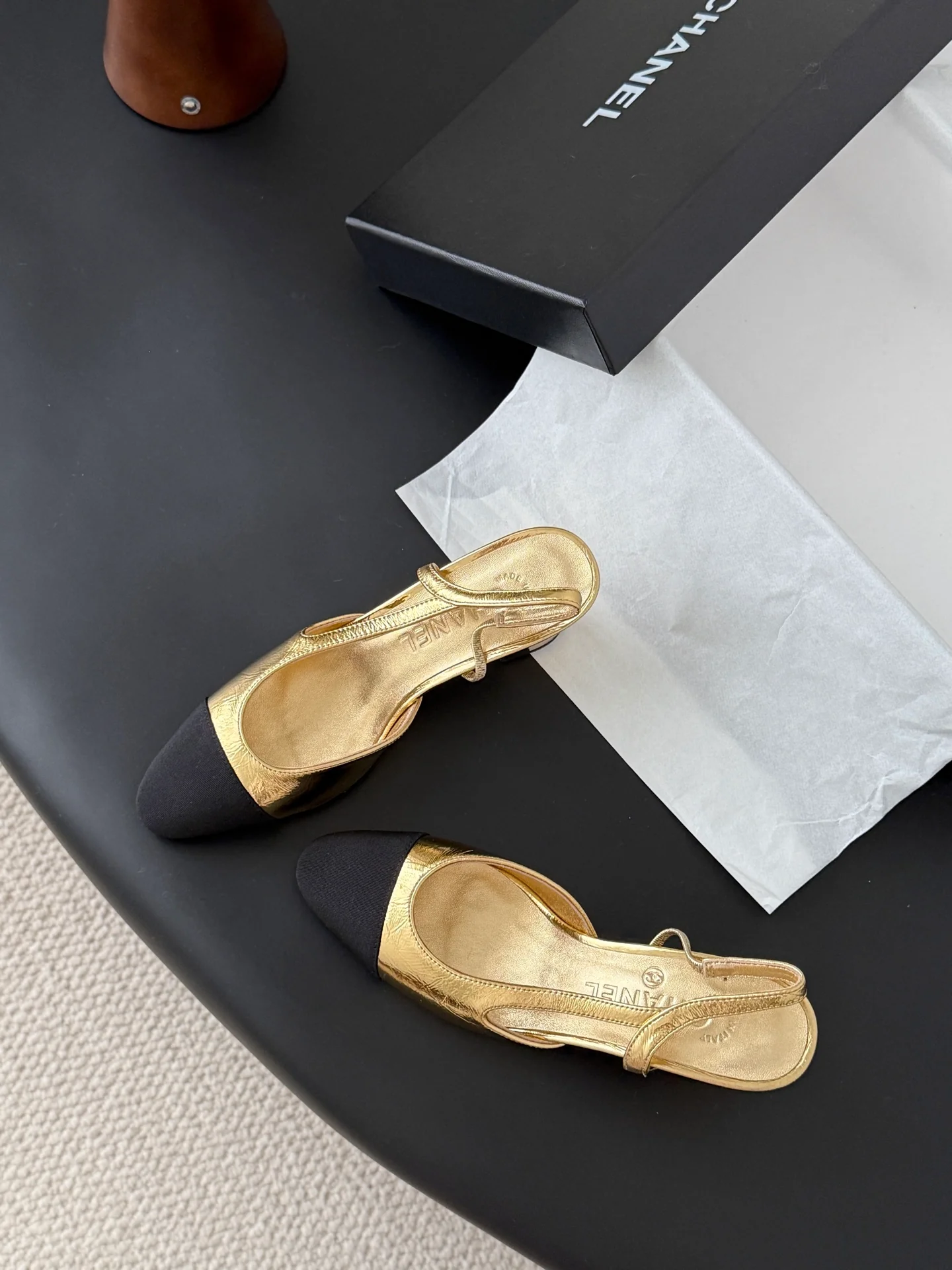 Chan 25fw slingback chunky heel