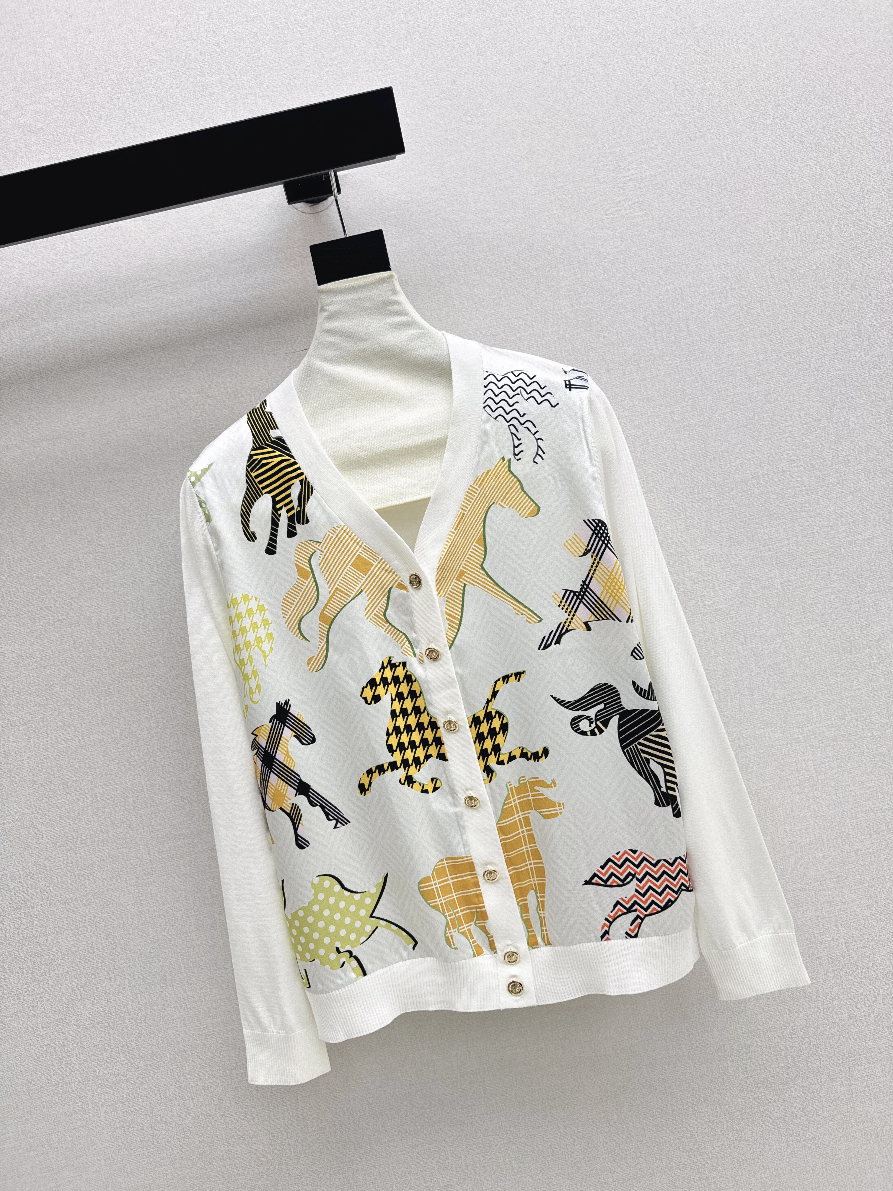 Her 26ss print knit cardigan