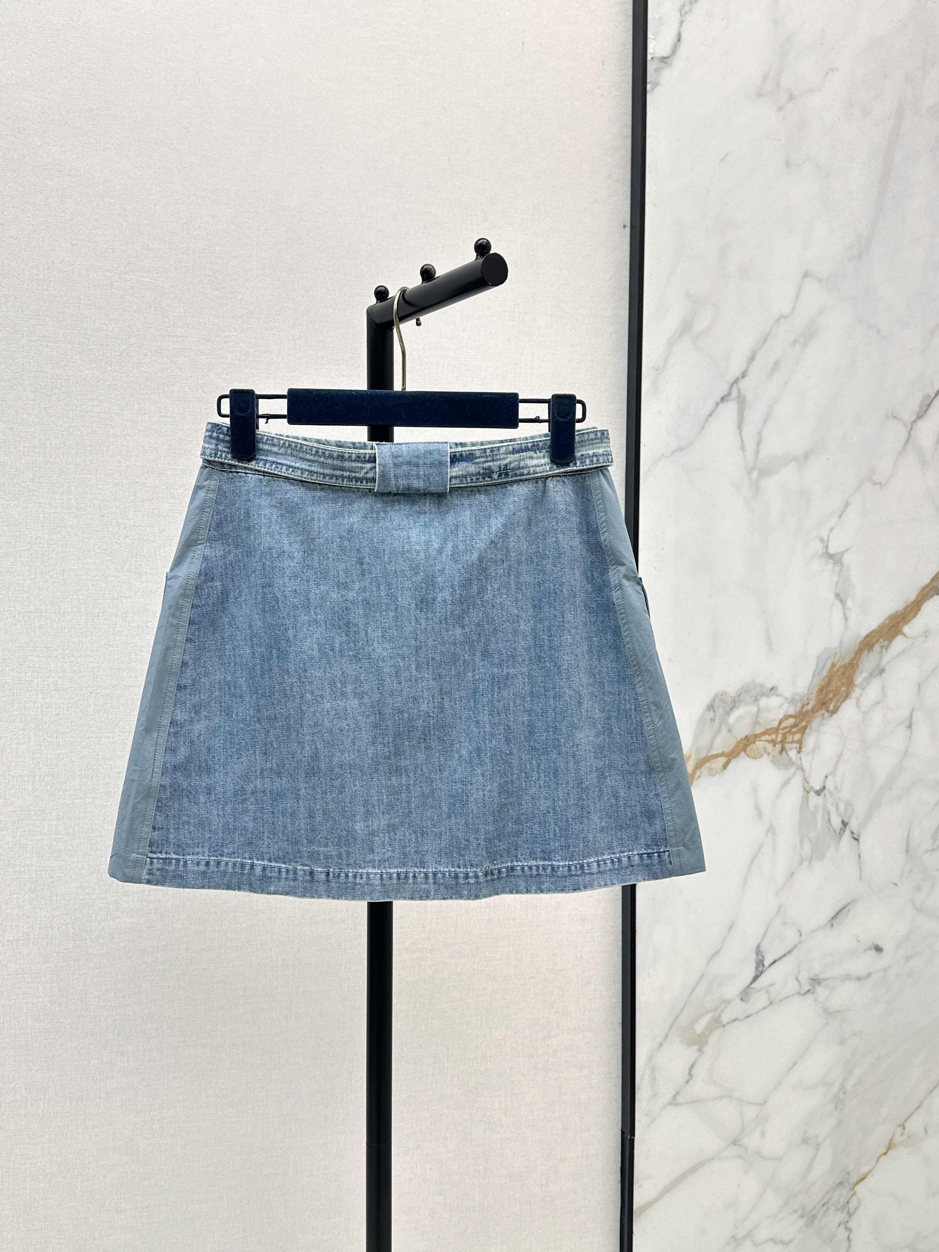 Louis 26SS Washed Utility Denim Skirt