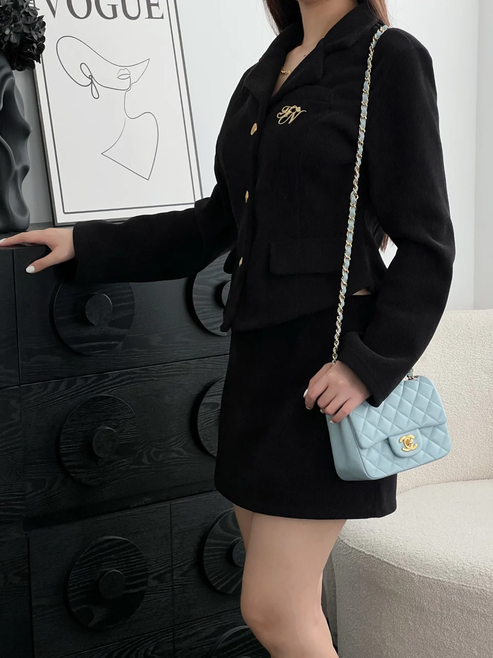 Chan cf17 chain shoulder bag