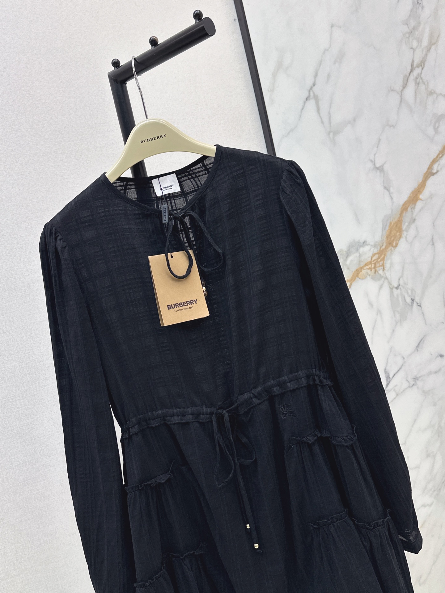 Bur 26ss check drawstring dress