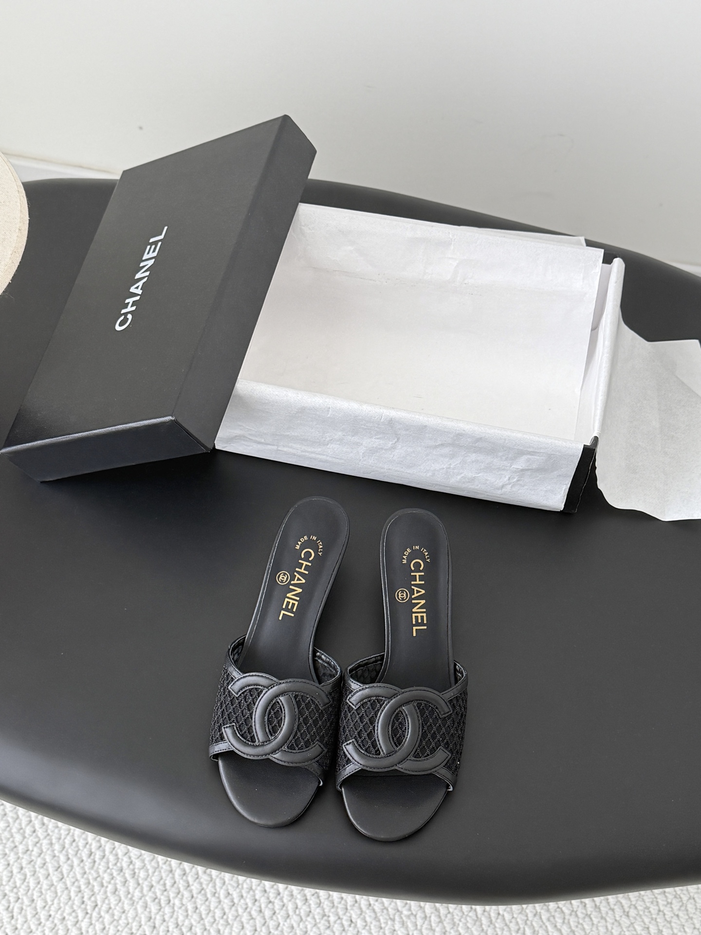 Chan 26P mesh mule sandals