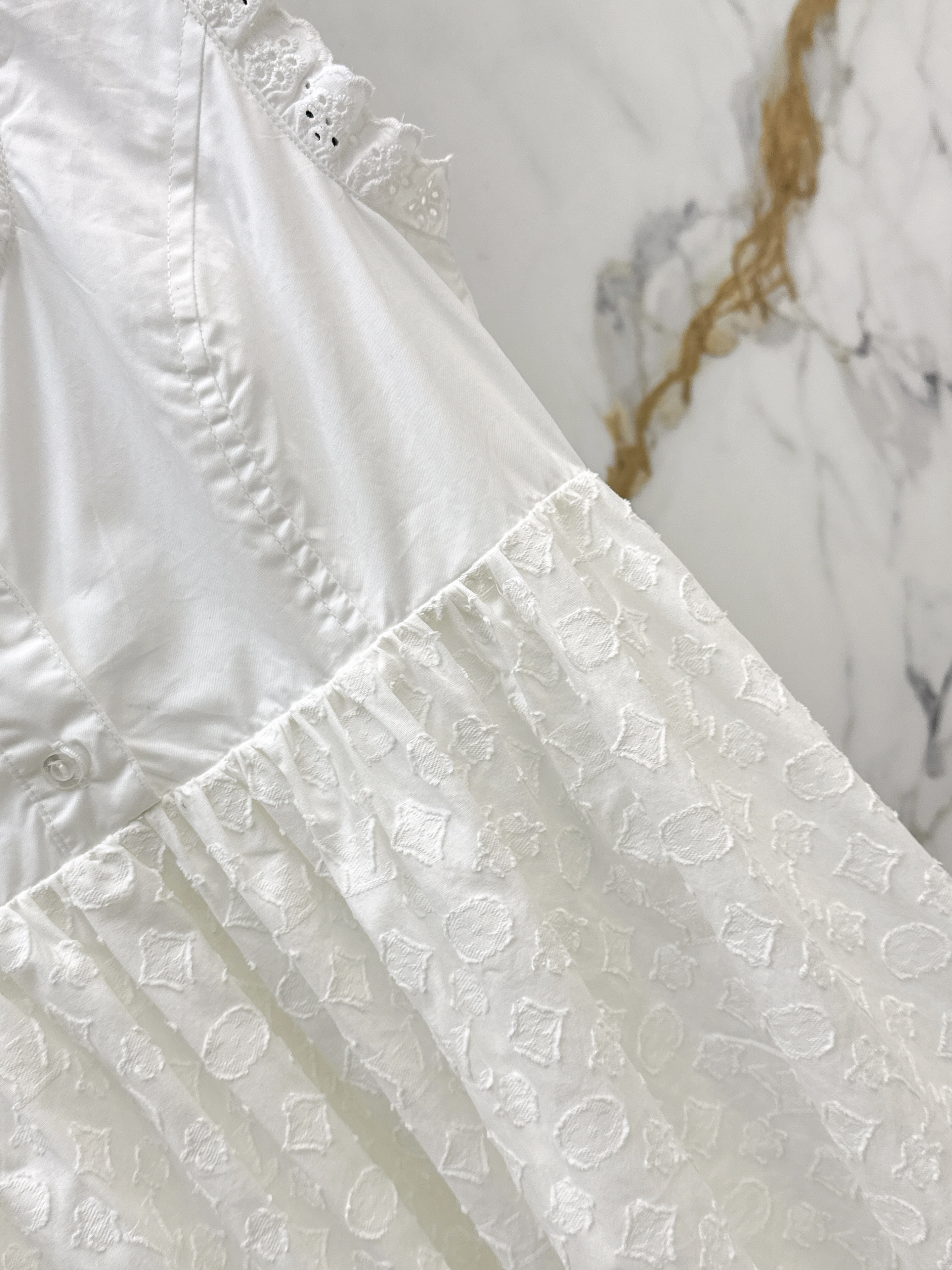 Loui 26ss jacquard ruffle dress