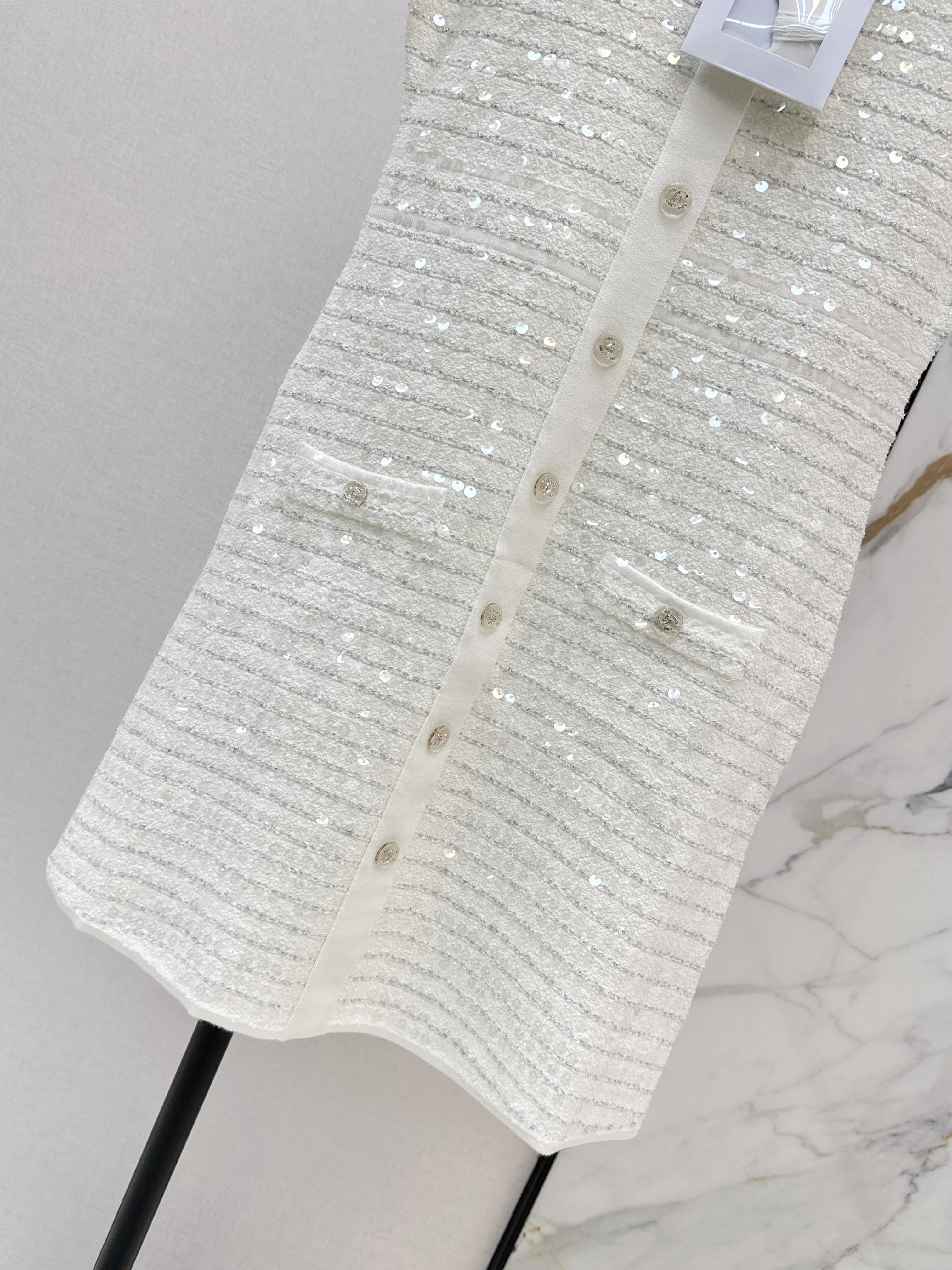 Chan 26ss sequin knitted dress