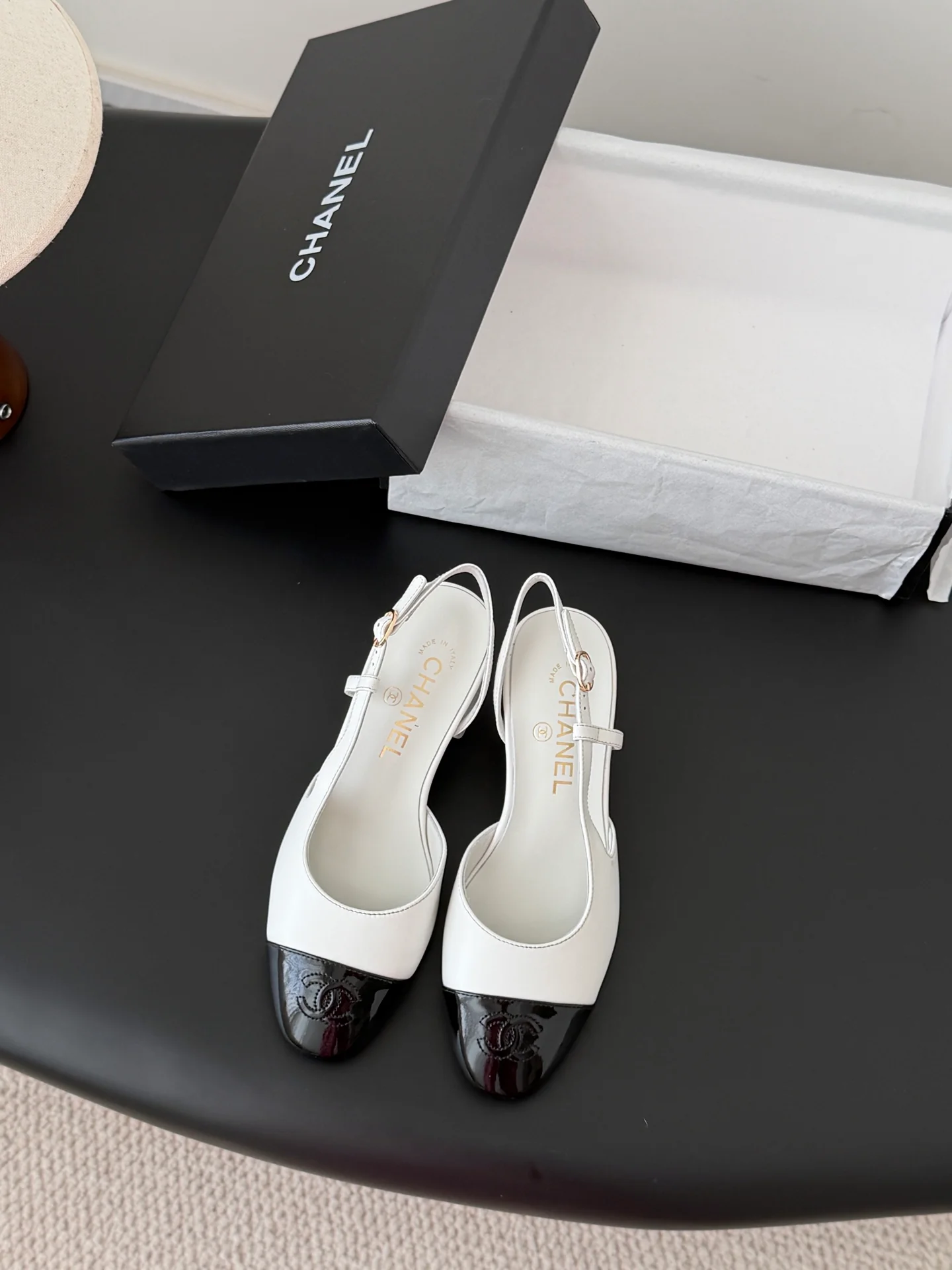 Chan 25fw slingback chunky mary jane shoes