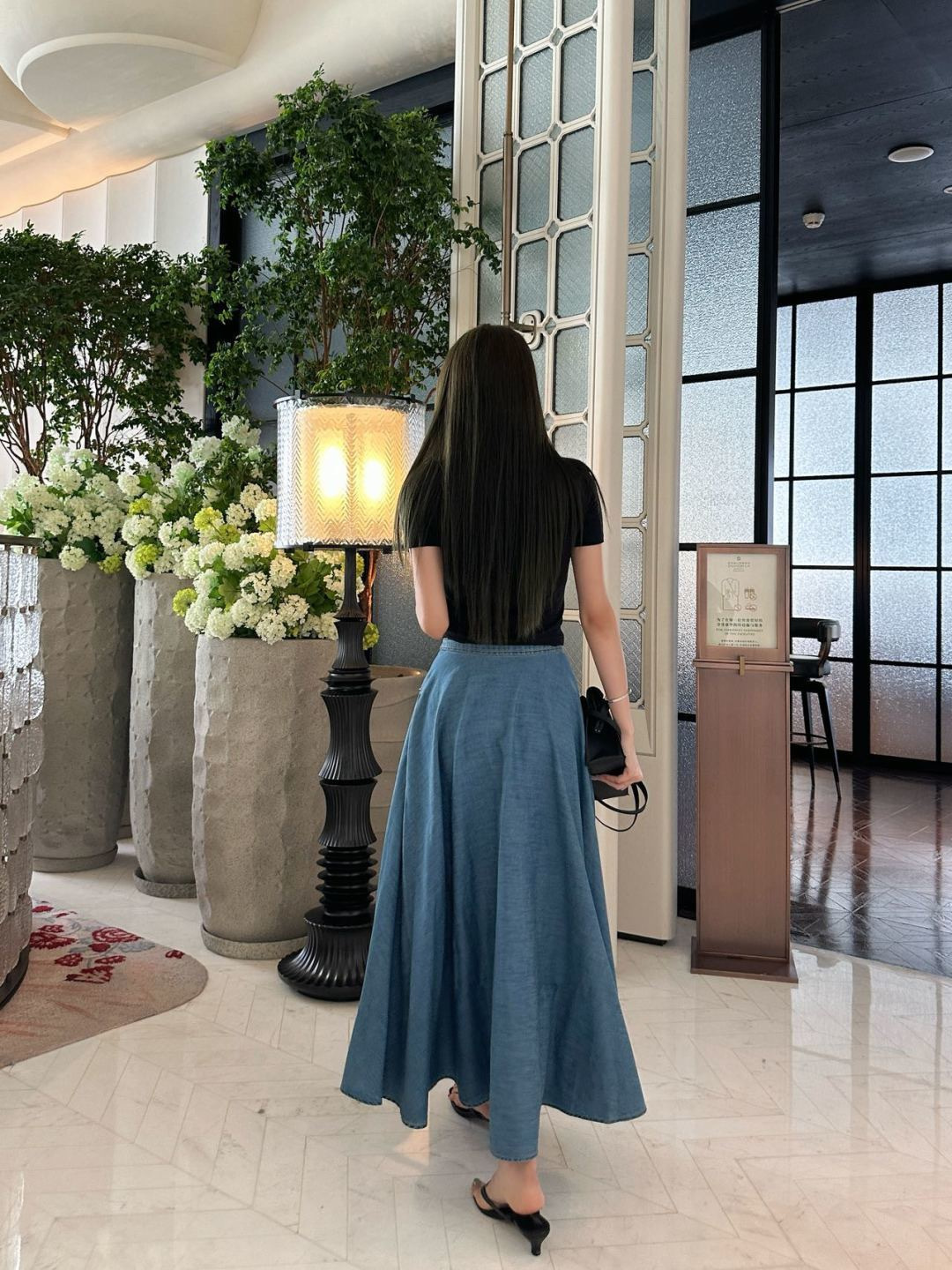 CD 26ss pleated denim skirt