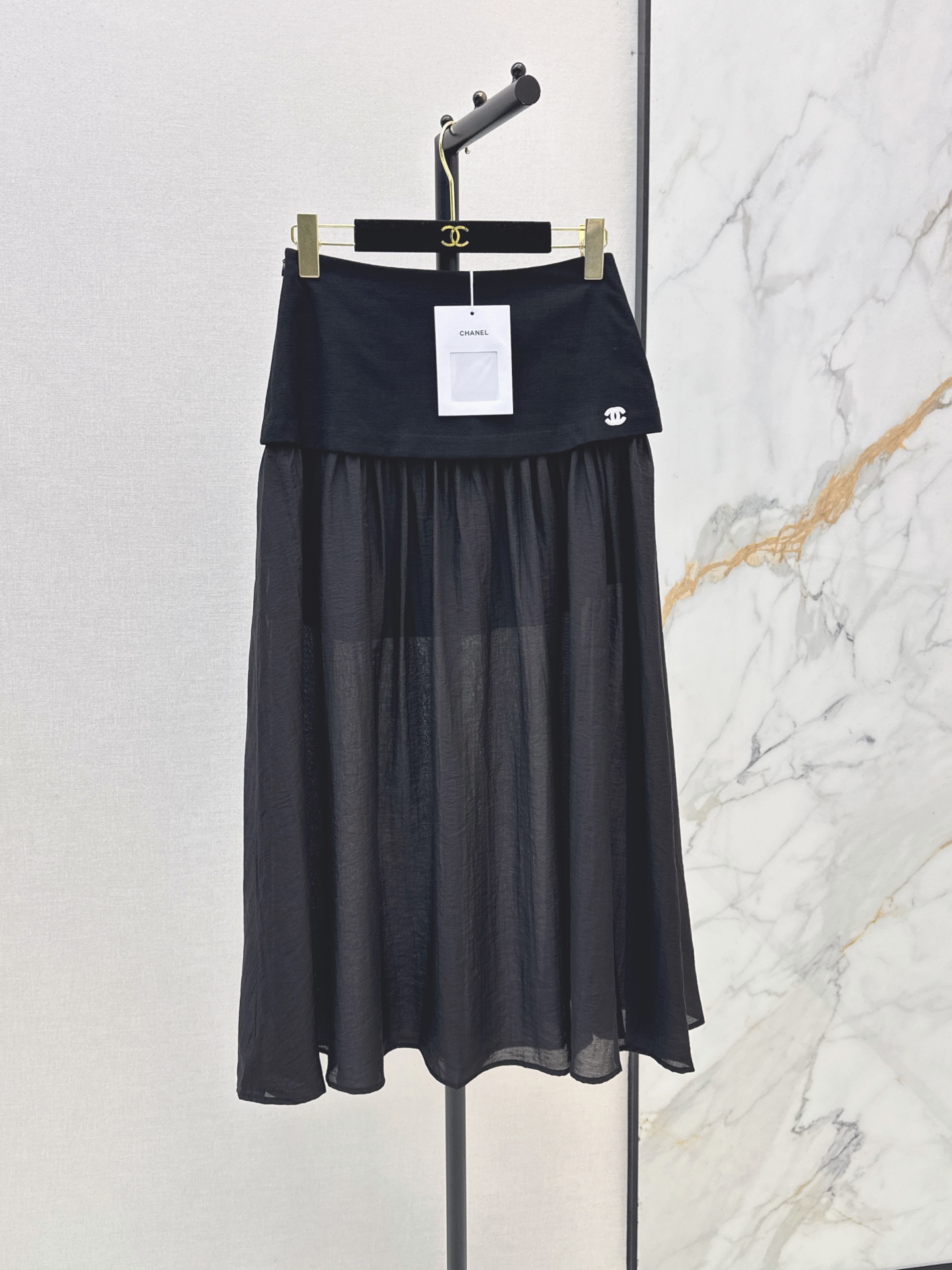 Chan 26ss contract mesh skirt