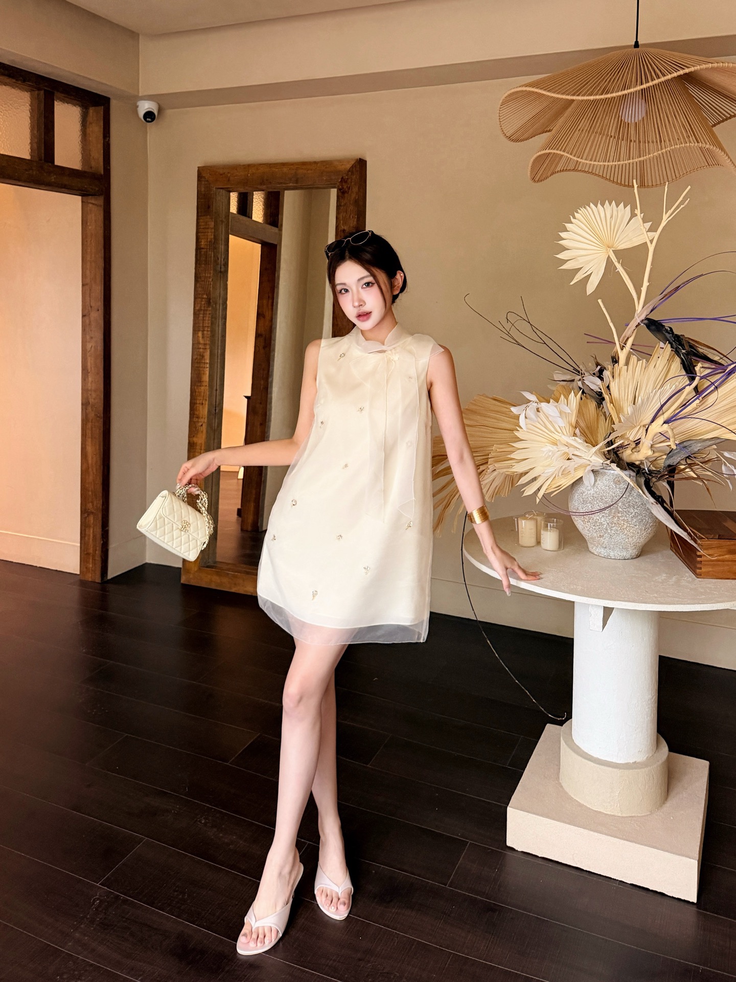 Miu 26ss sleeveless ribbon dress