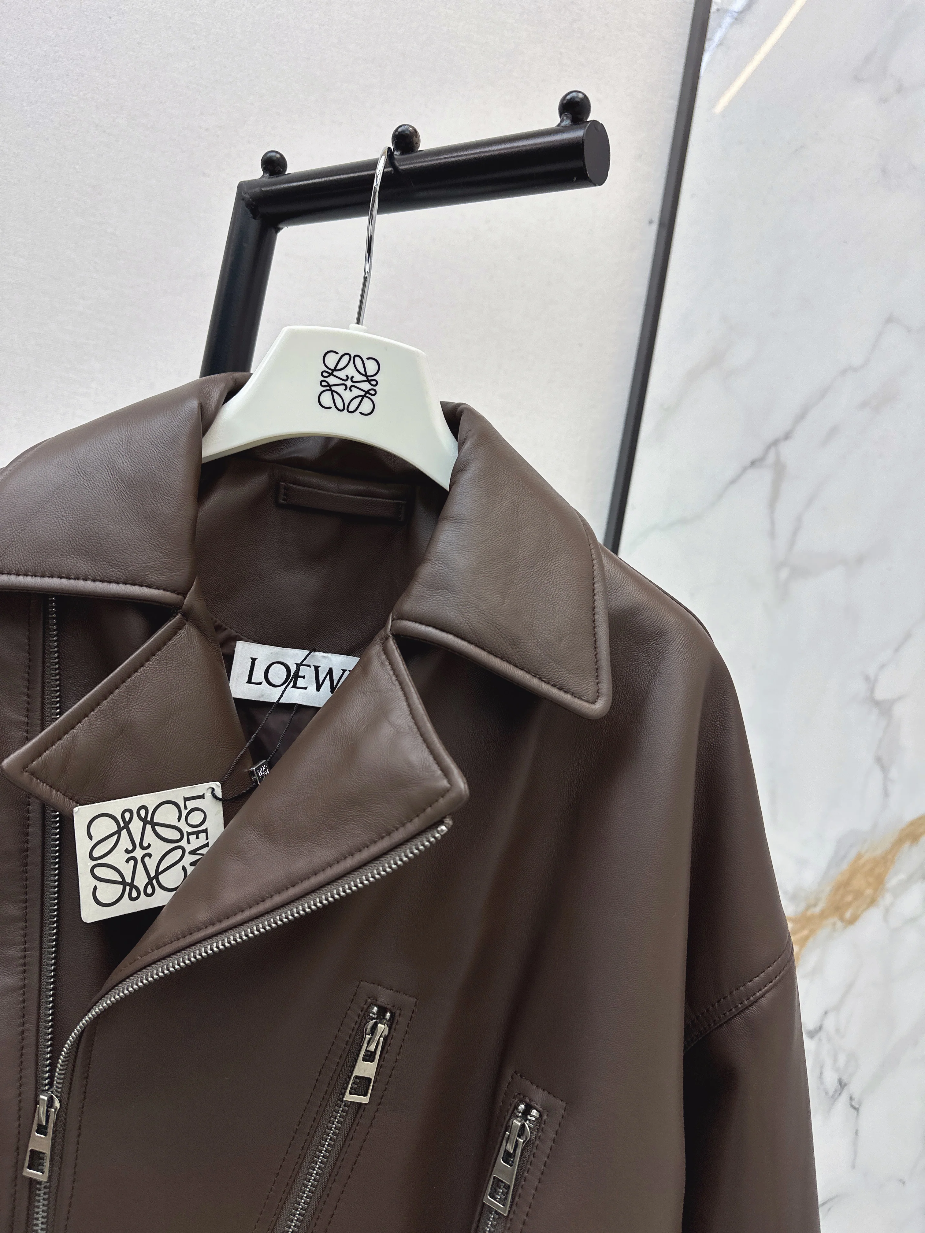 Loe 26ss leather jacket