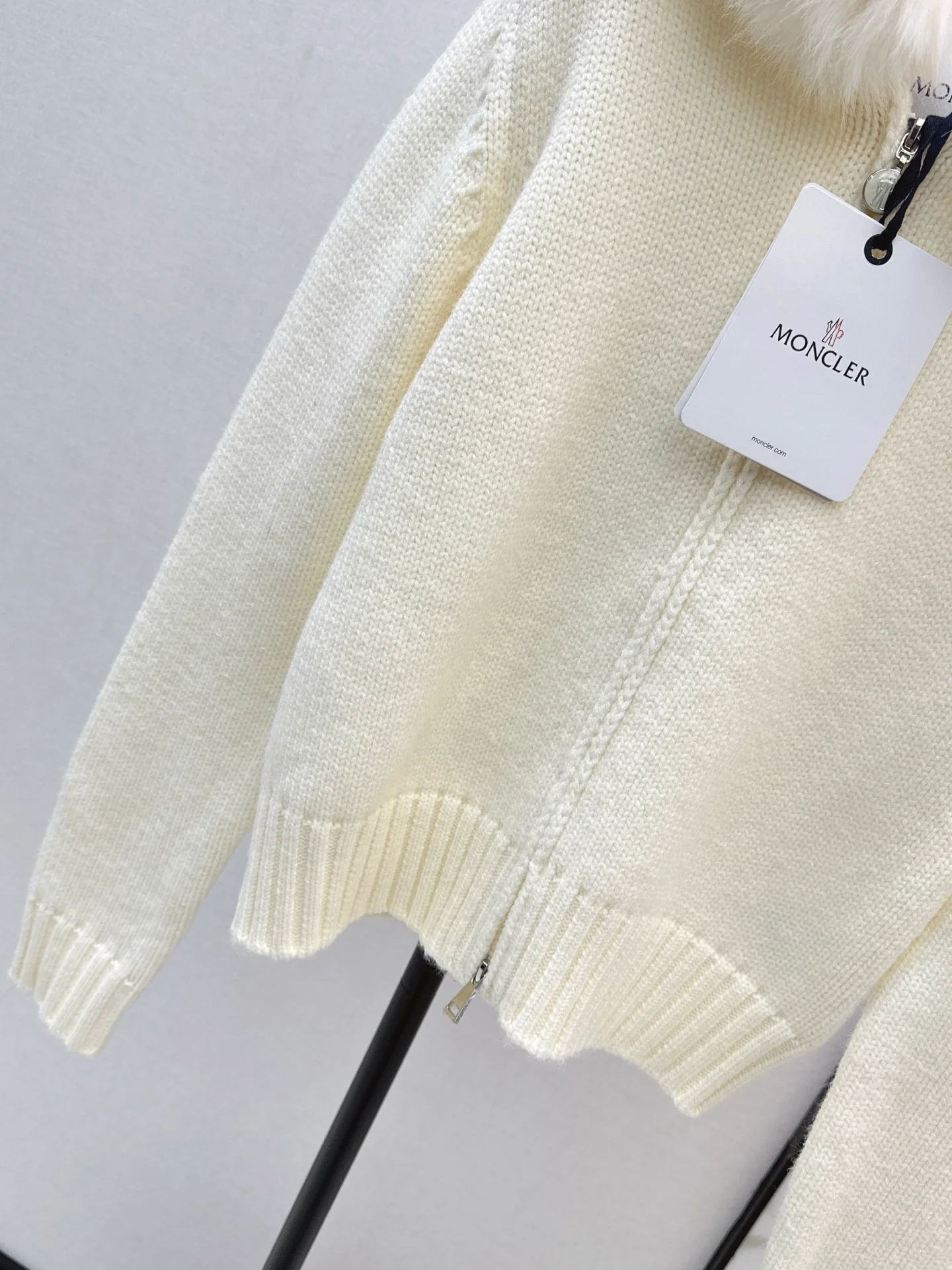 Monc 25fw detachable fur knit jacket