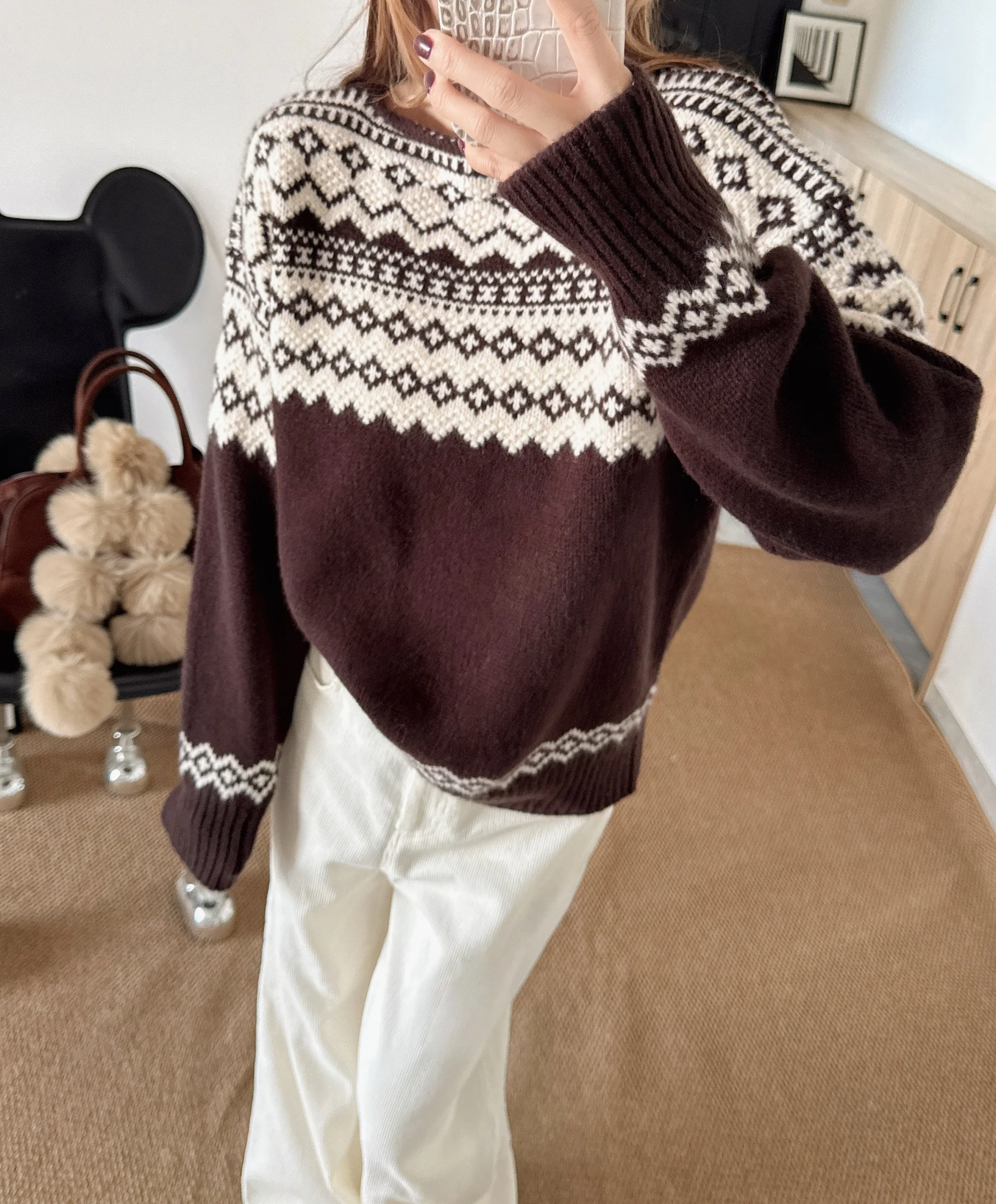 Ralp 26ss fair isle knit sweater