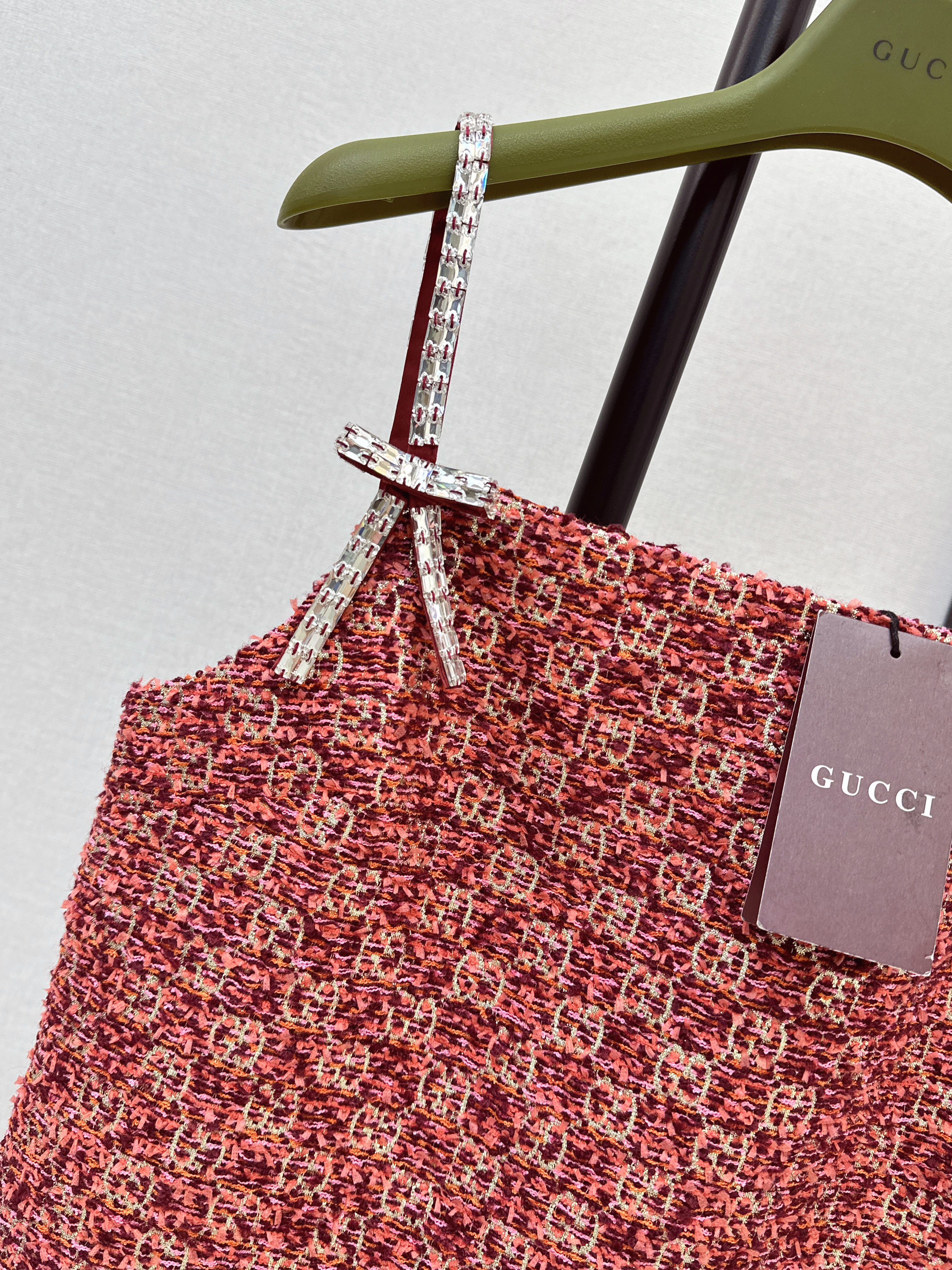 Guc 26ss jacquard slip dress