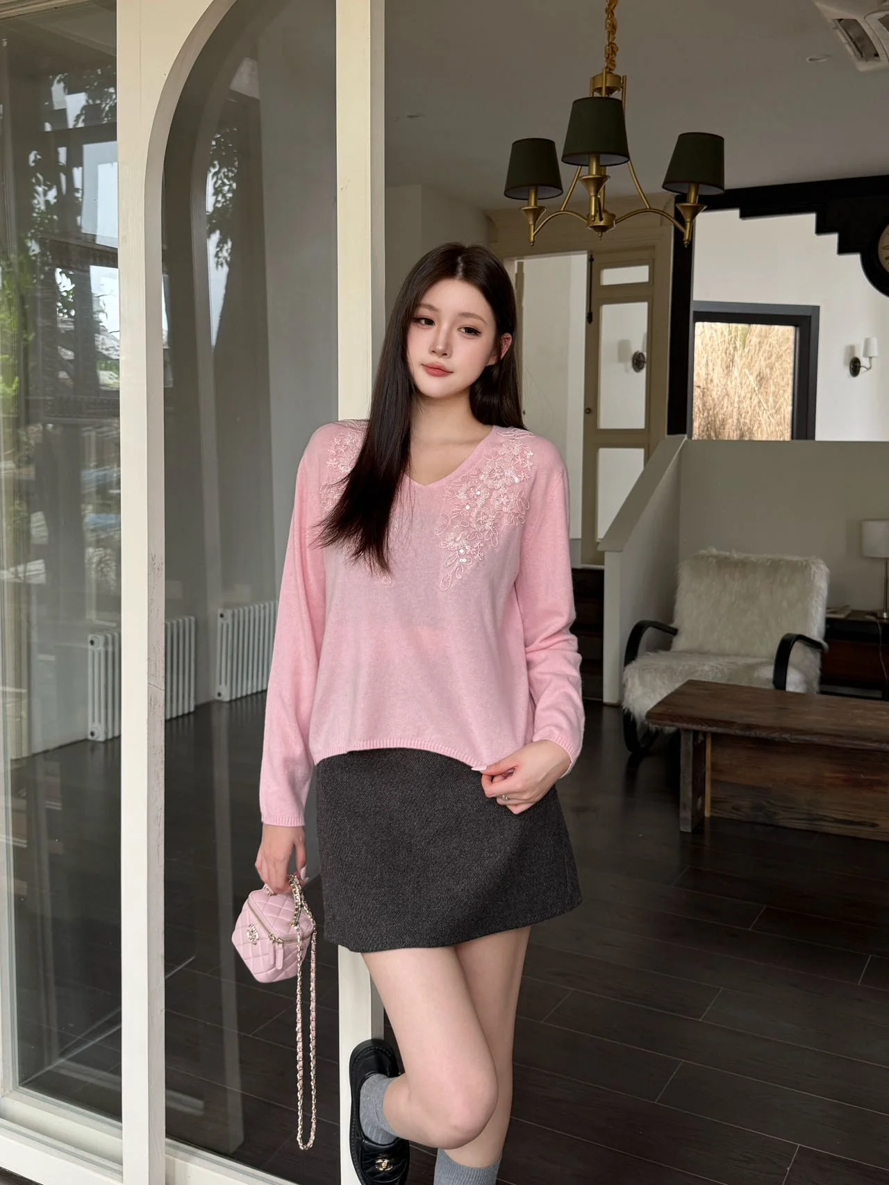 ES 25fw beading sweater