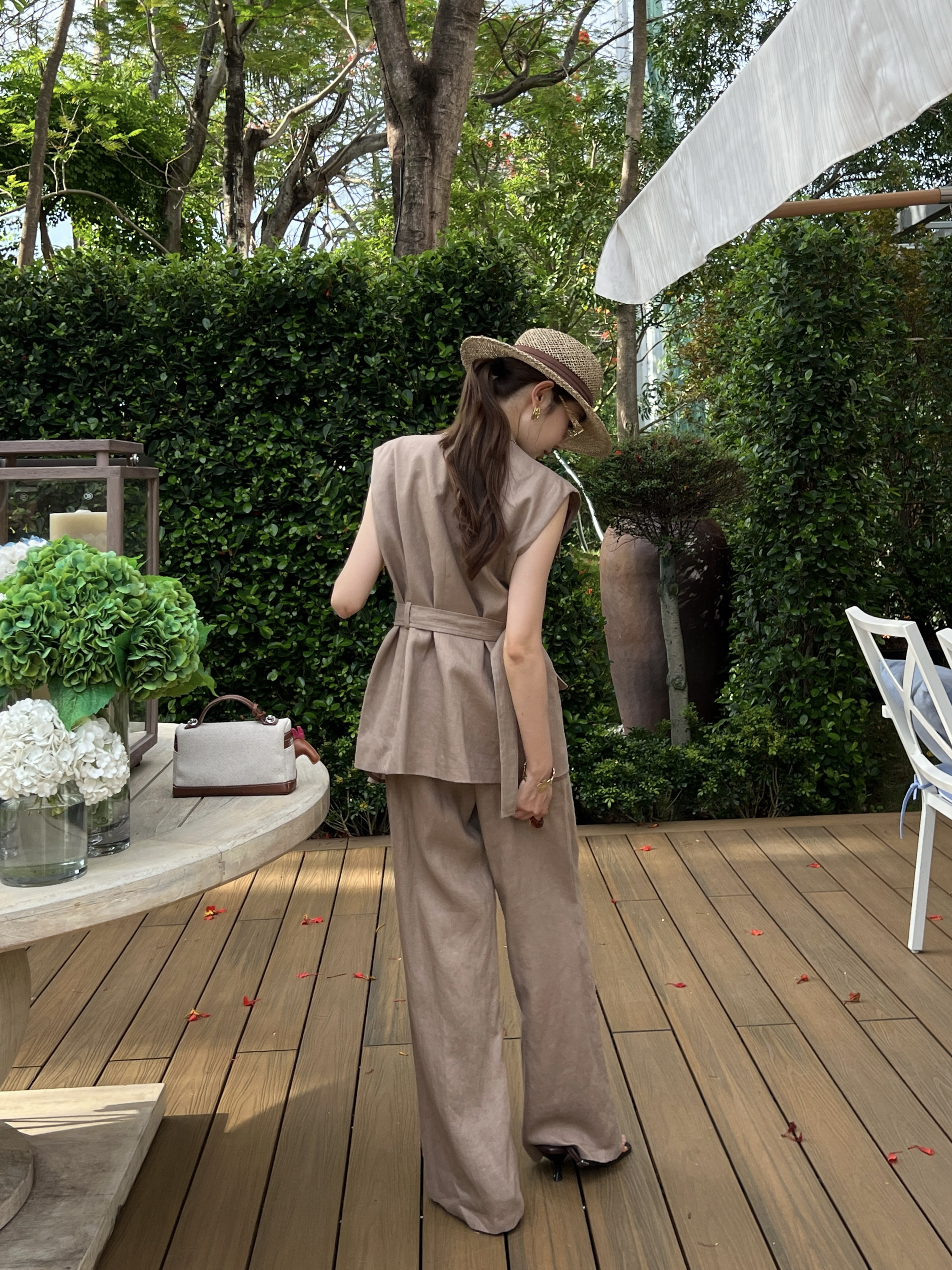 Brunello 26SS High-Waisted Pleated Wide-Leg Pants