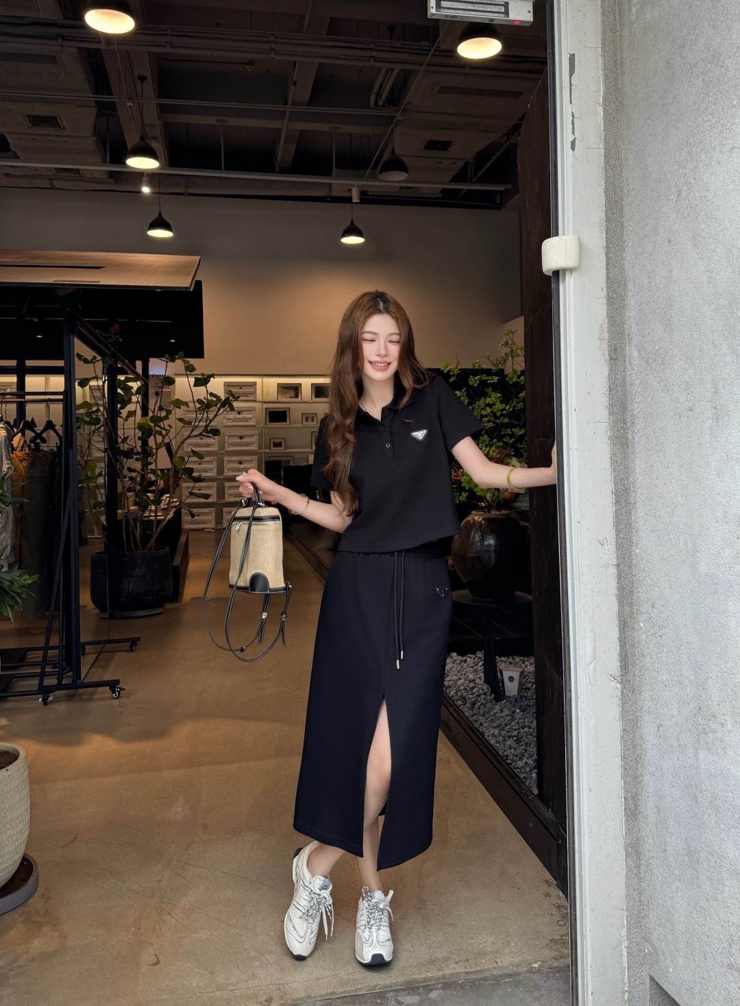 Pra 26ss polo top skirt set