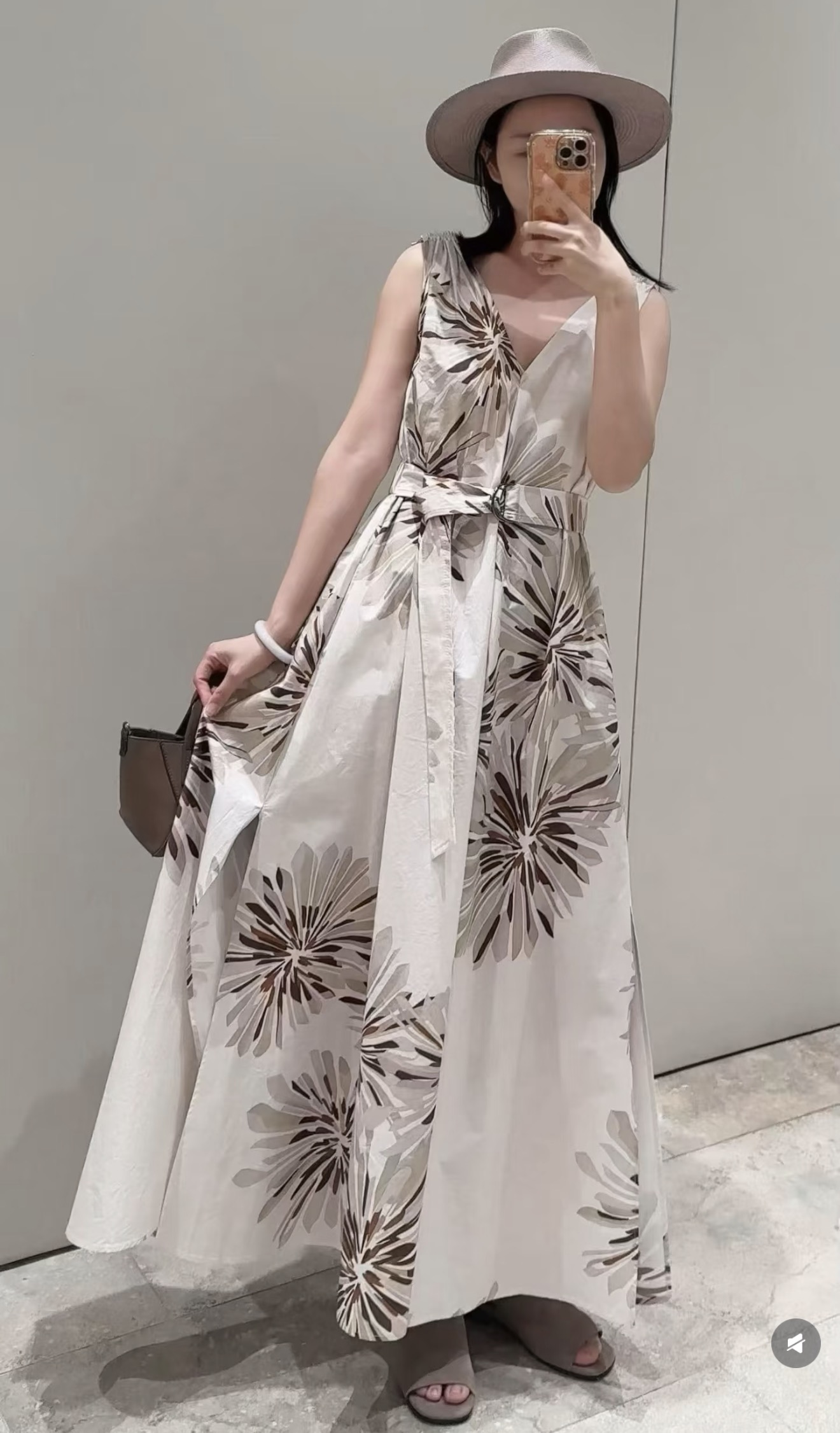 Brun 26ss sleeveless print dress