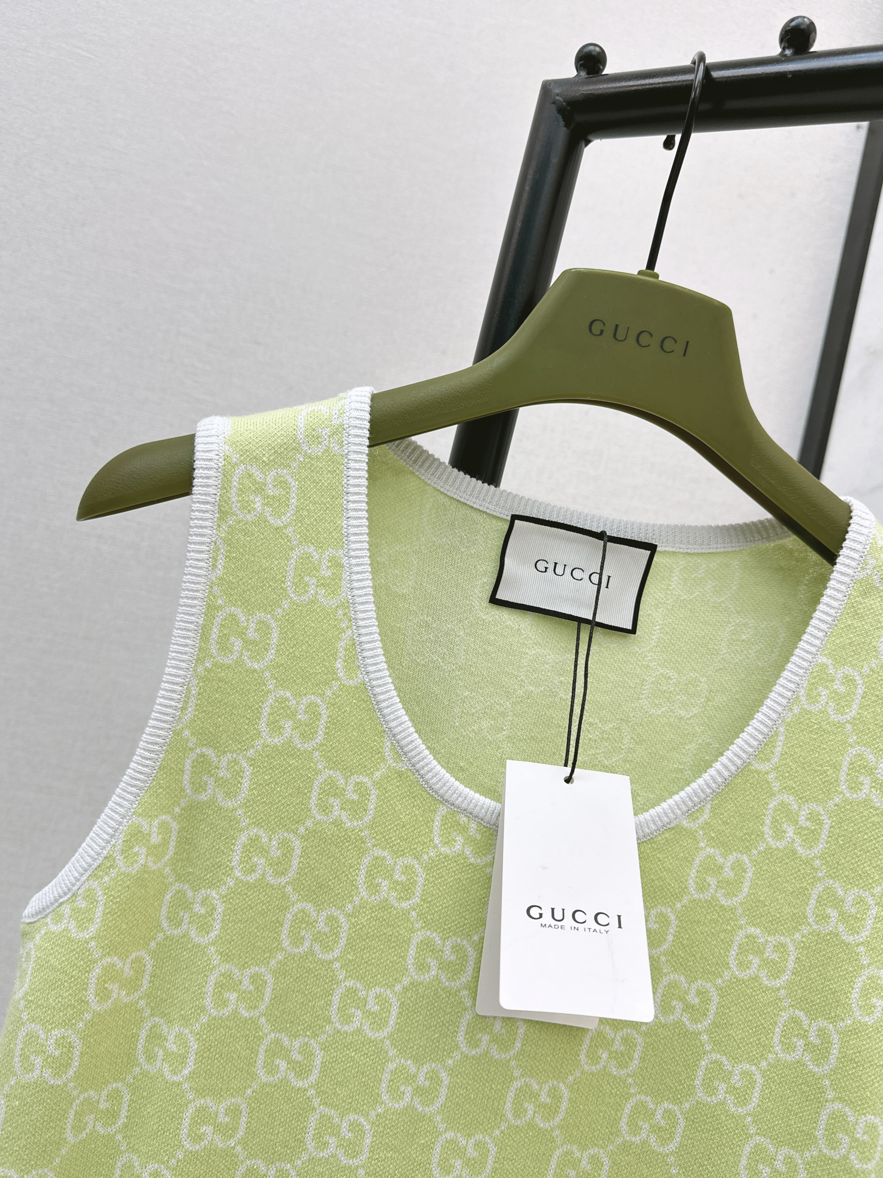 Guc 26ss jacquard sleeveless dress