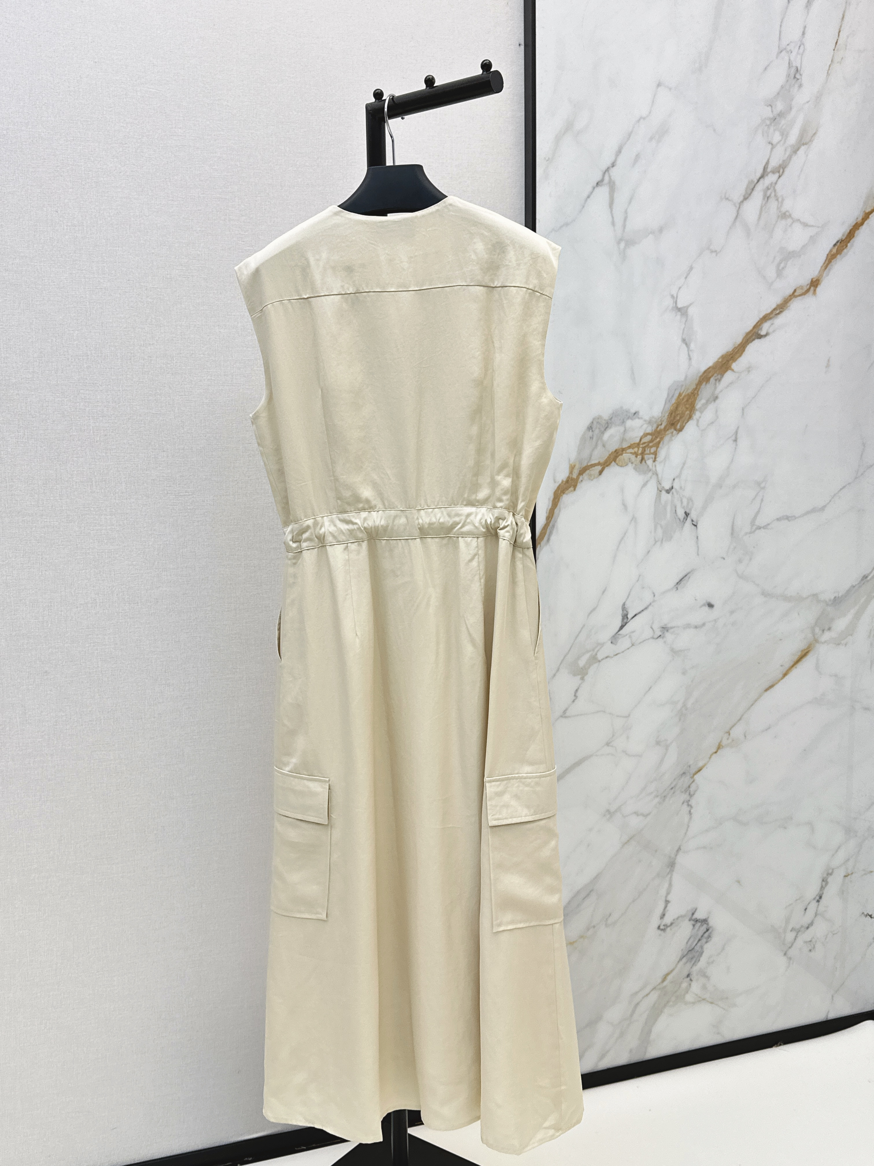 Pra 26ss drawsting sleeveless dress