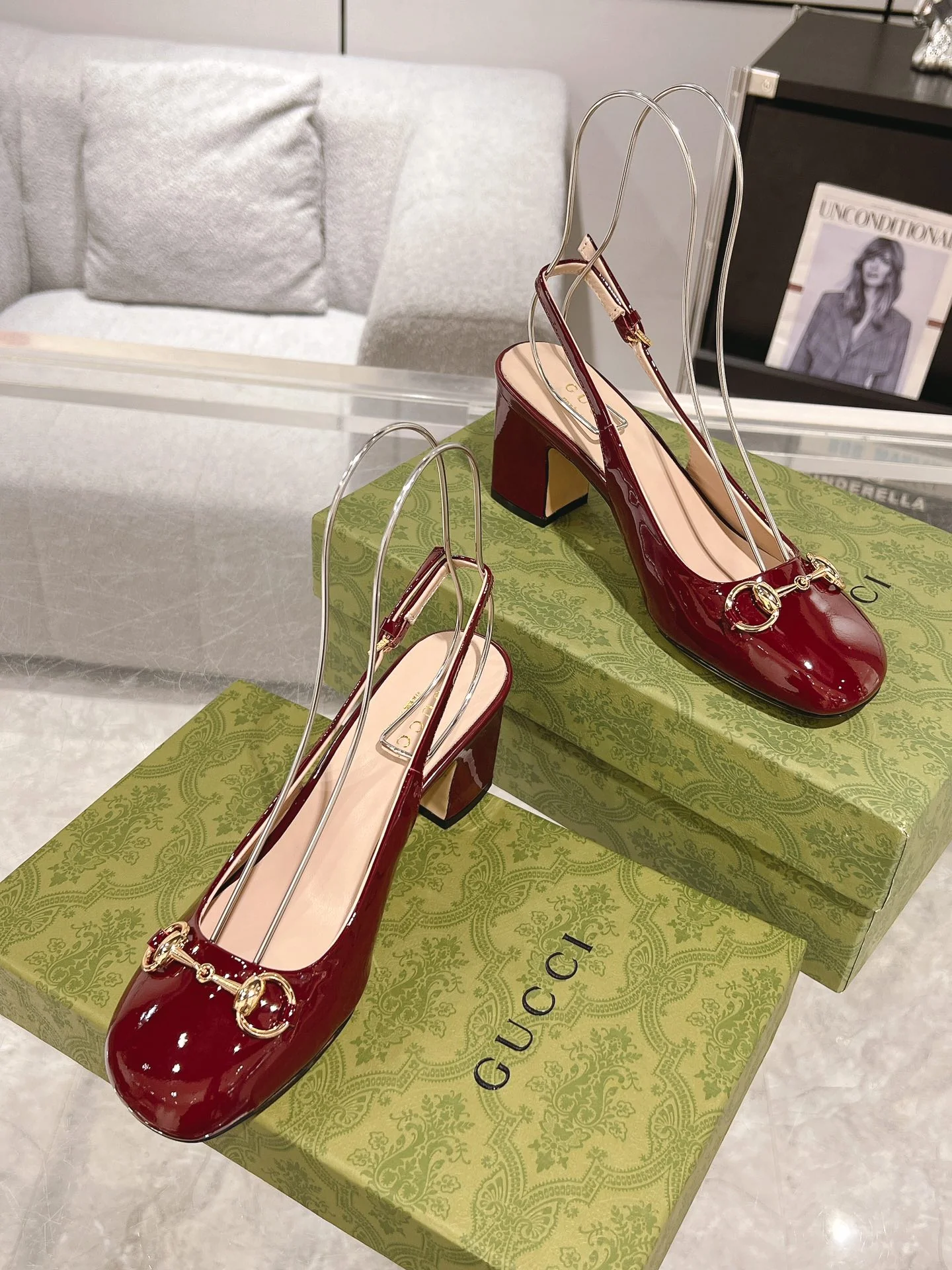 Gucc 26ss slingback chunky heel