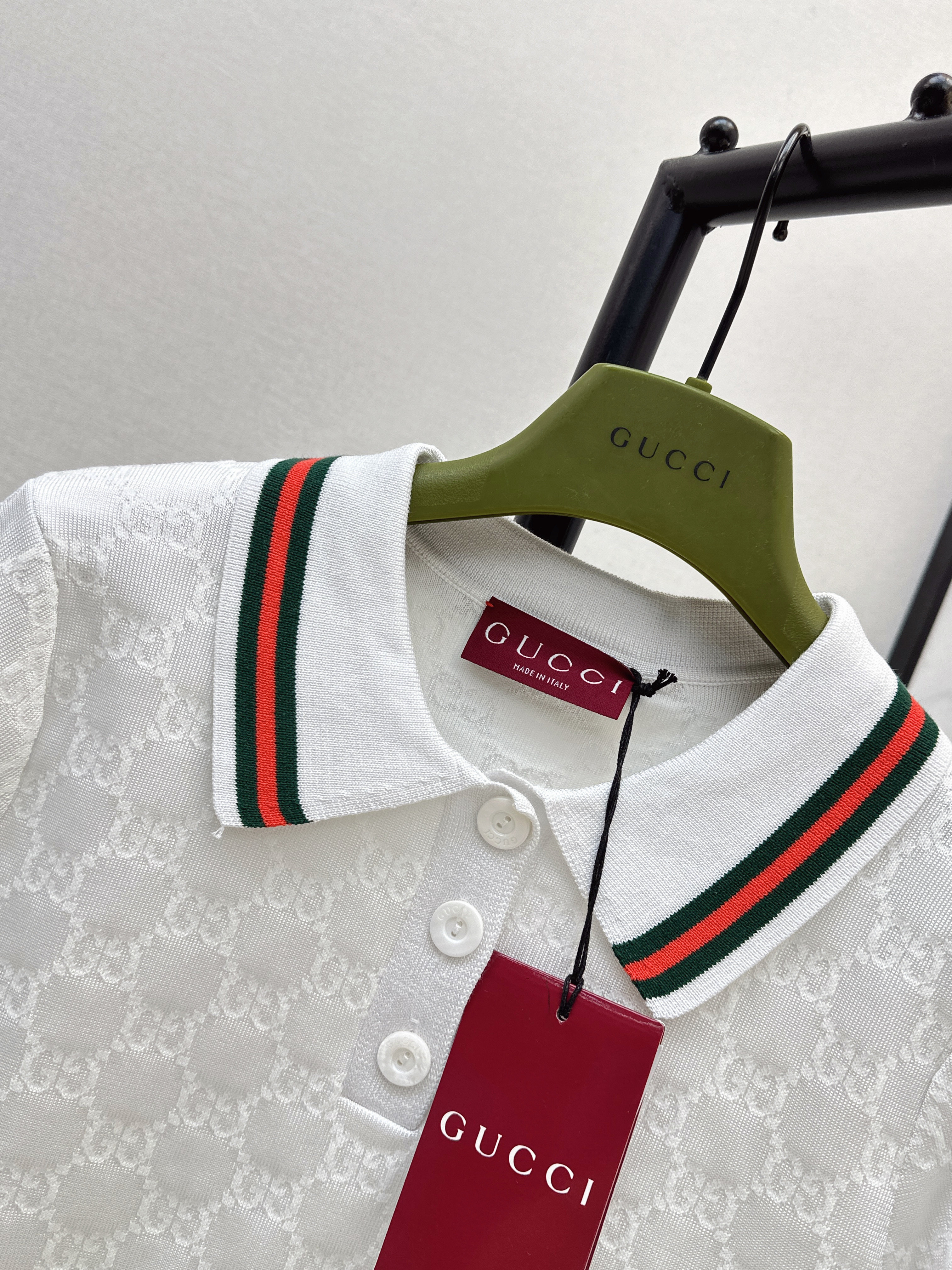 Guc 26ss jacquard polo shirt