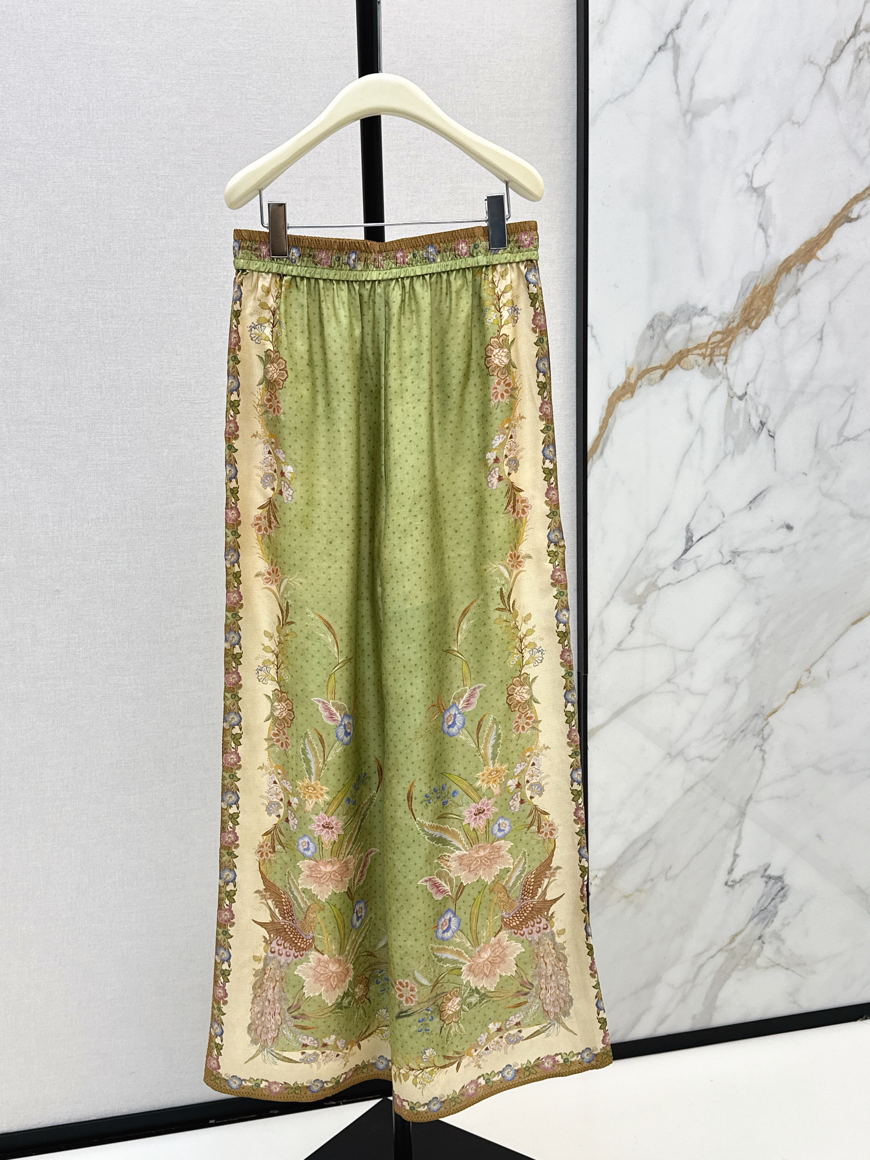 Zimm 26ss print silk pants