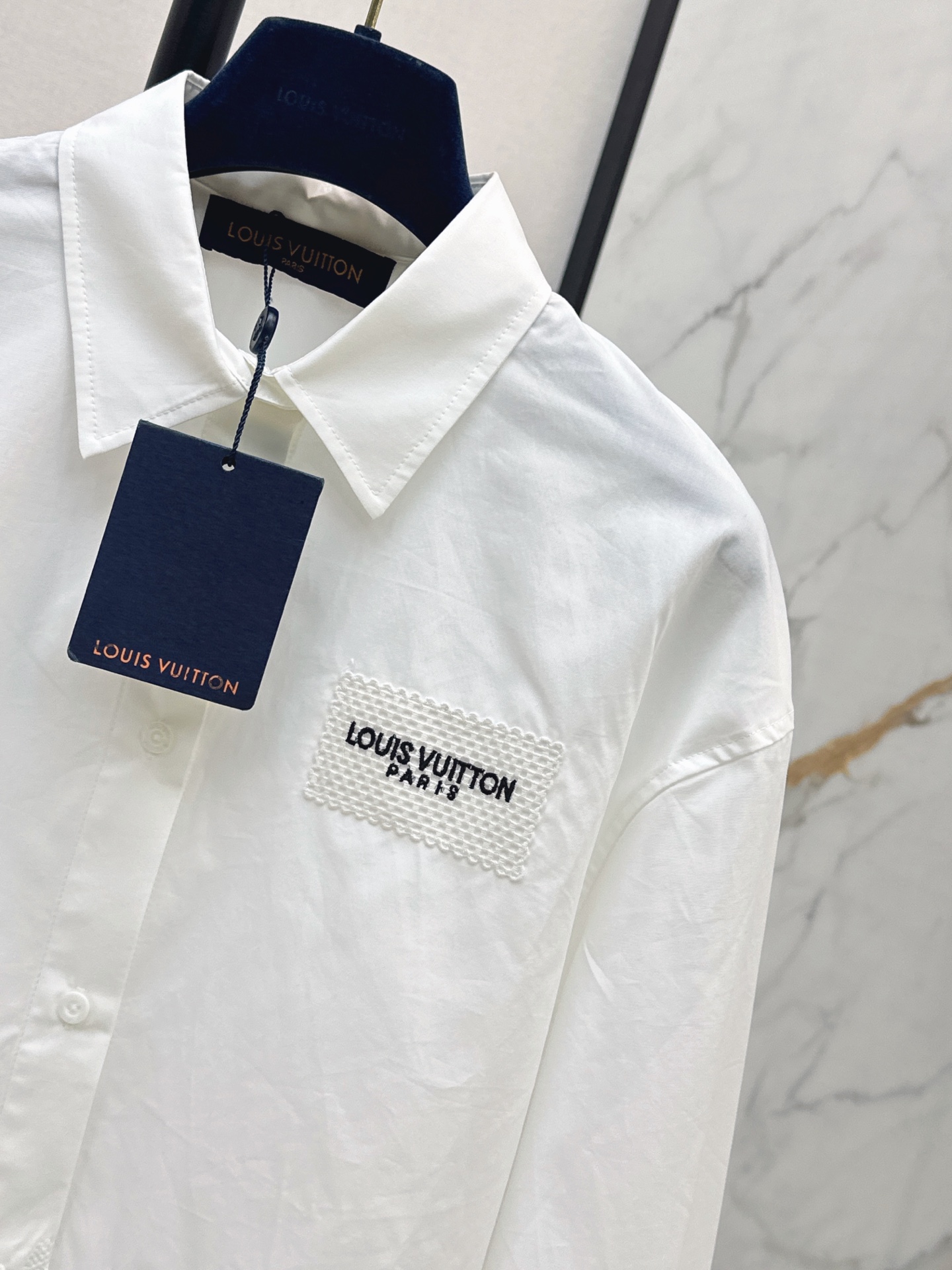Loui 26ss embroidery cropped shirt