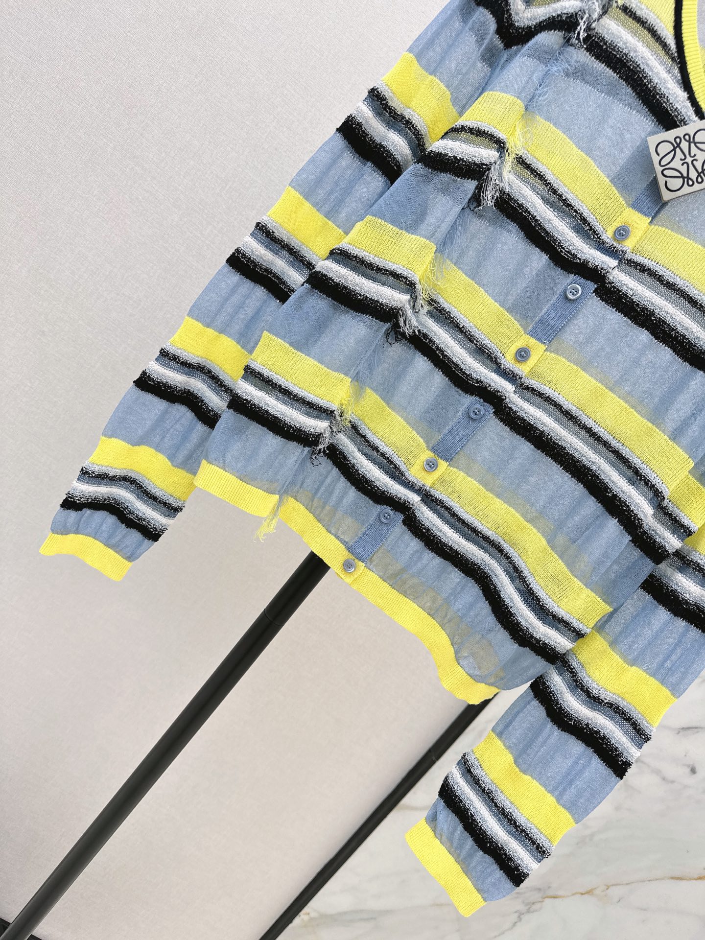 Loe 26ss stripe knit cardigan