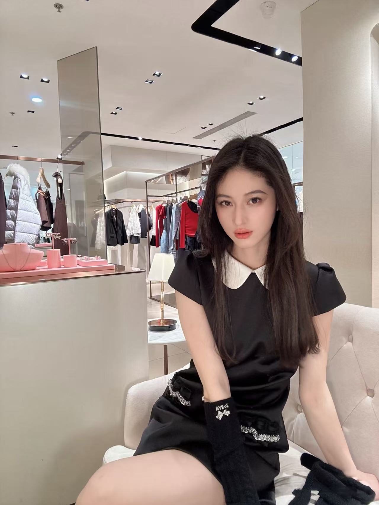 Miu 26ss puff sleeve dress