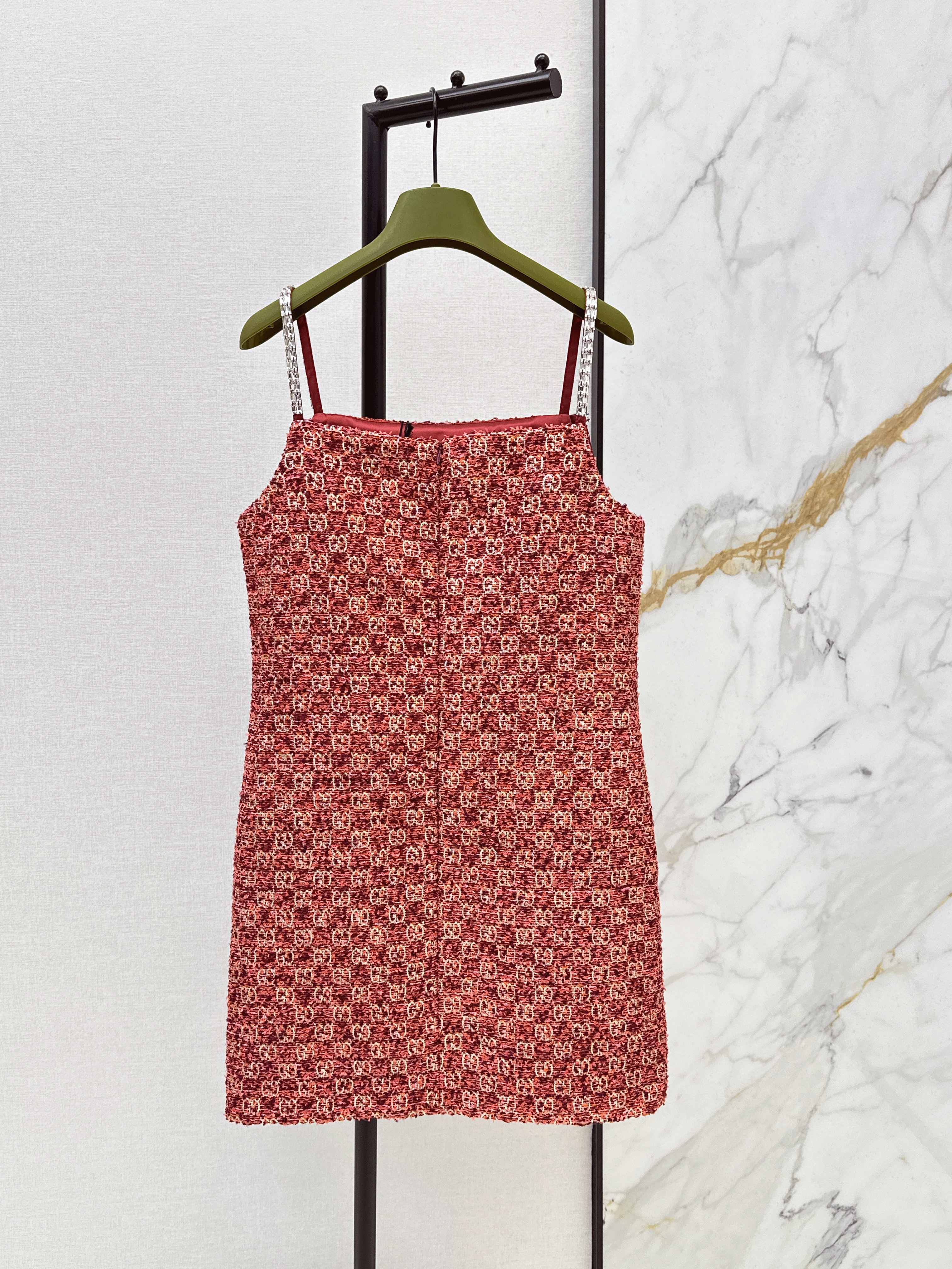 Guc 26ss jacquard slip dress
