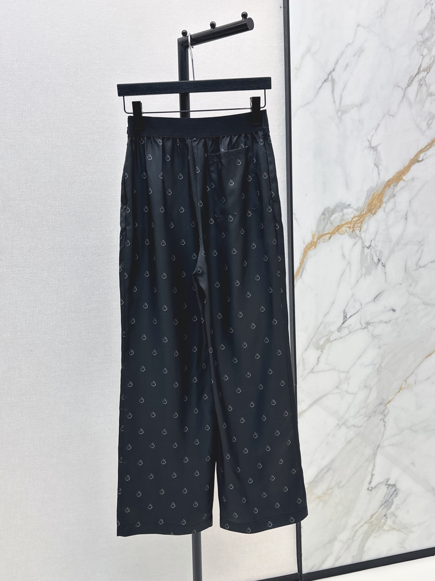 Her 26ss print silk wide-leg pants