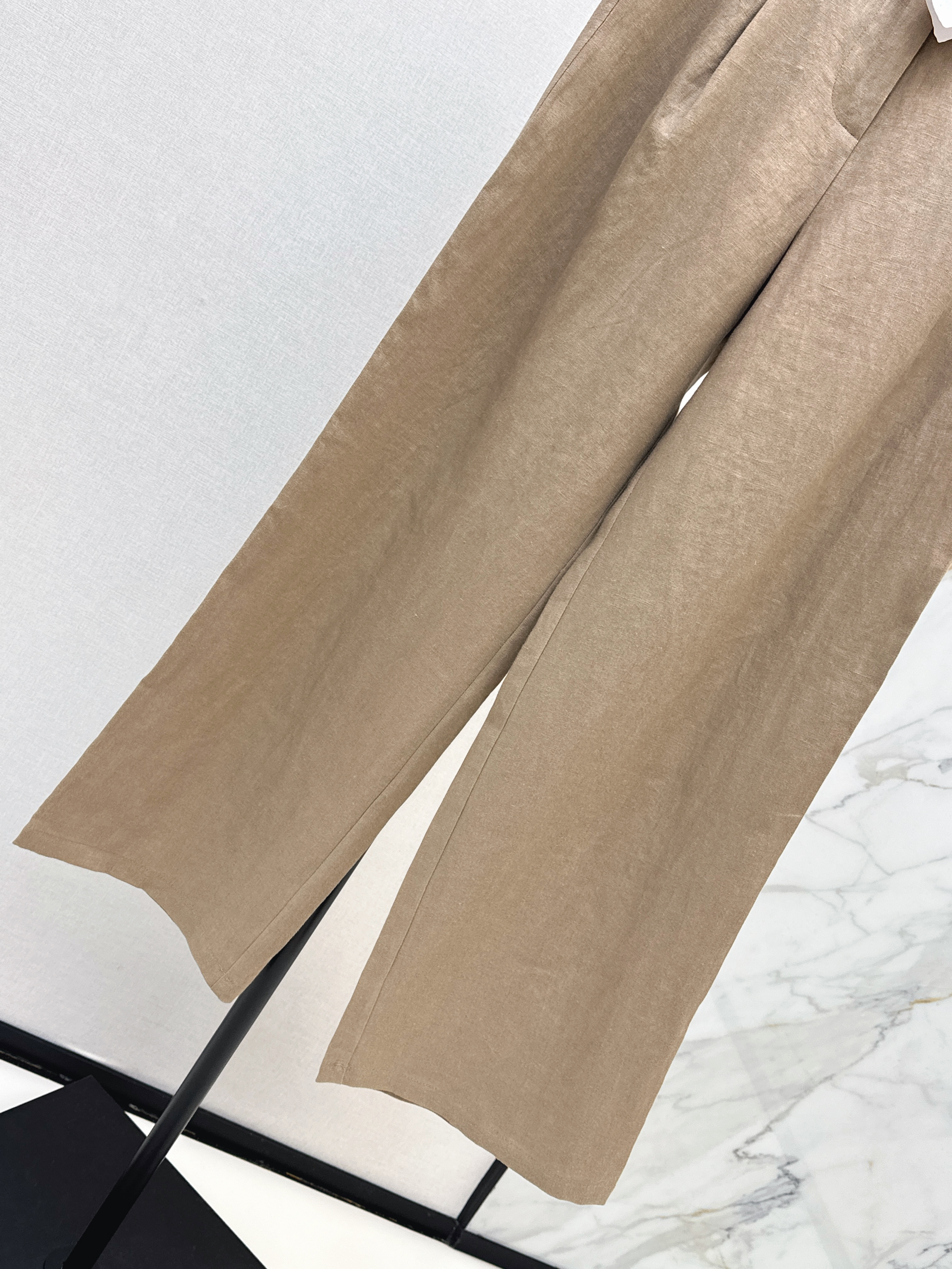 Brunello 26SS High-Waisted Pleated Wide-Leg Pants