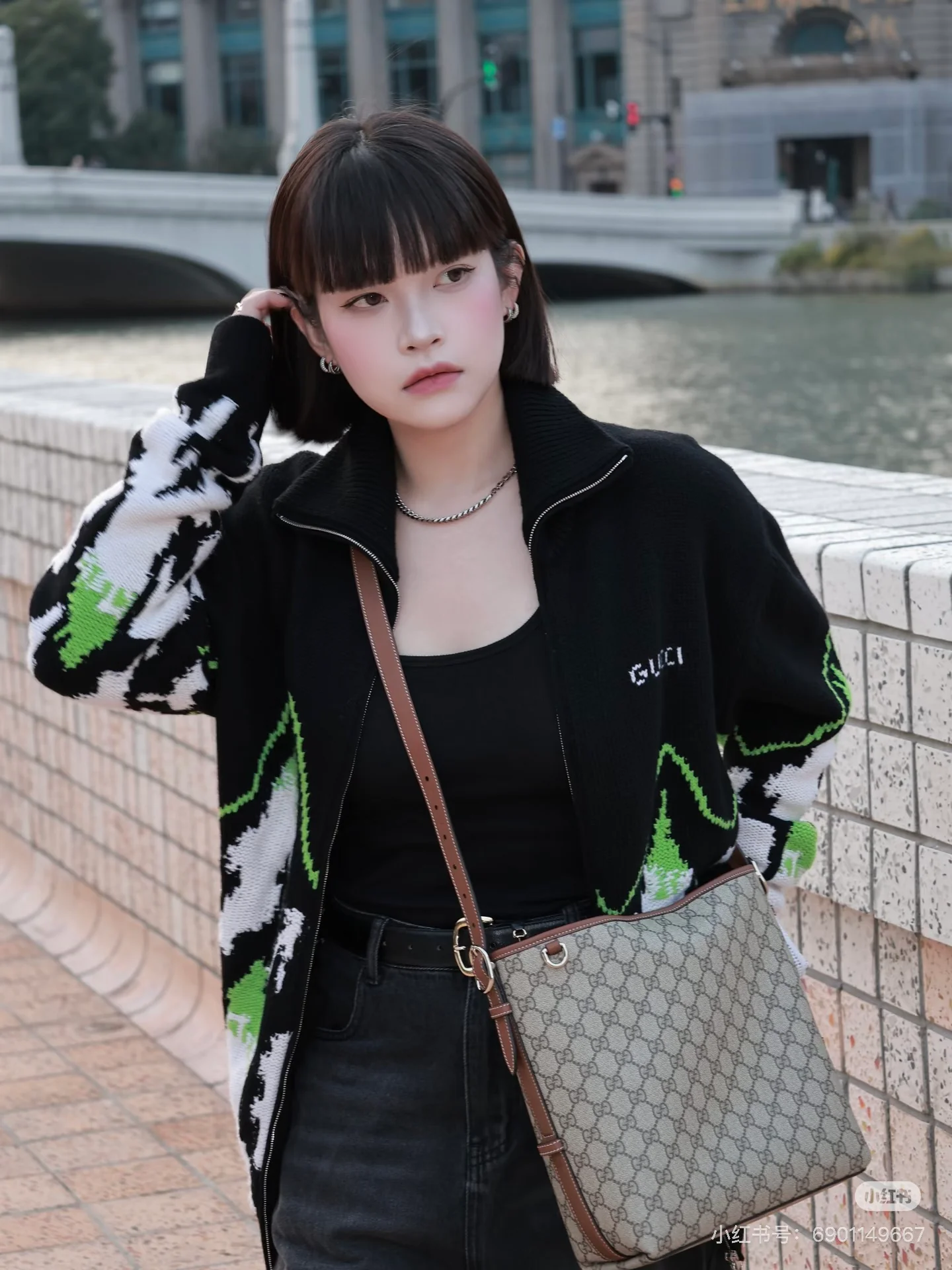 Gucc 25fw jacquard cardigan jacket