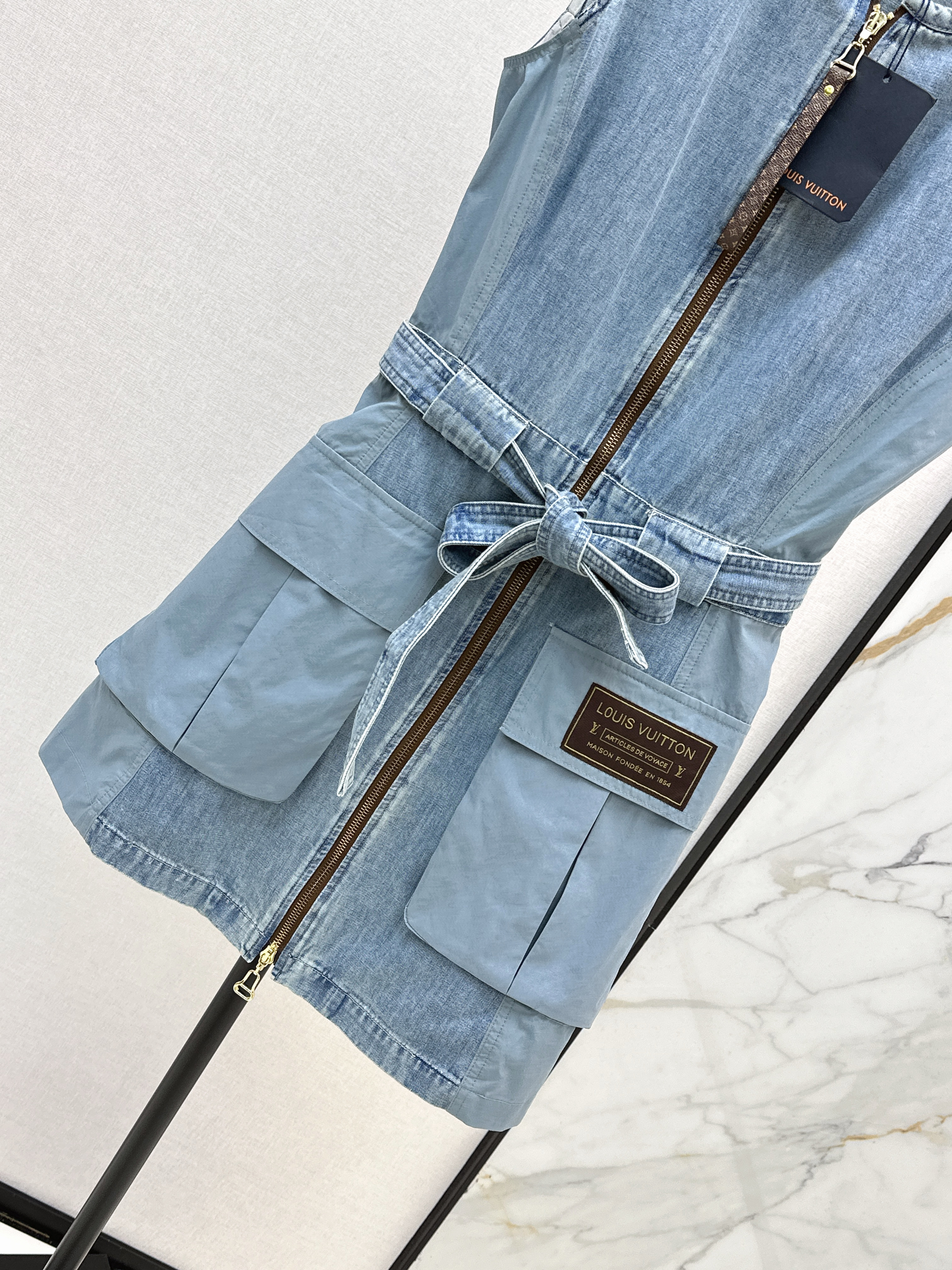 Louis 26SS Washed Utility Denim Dress