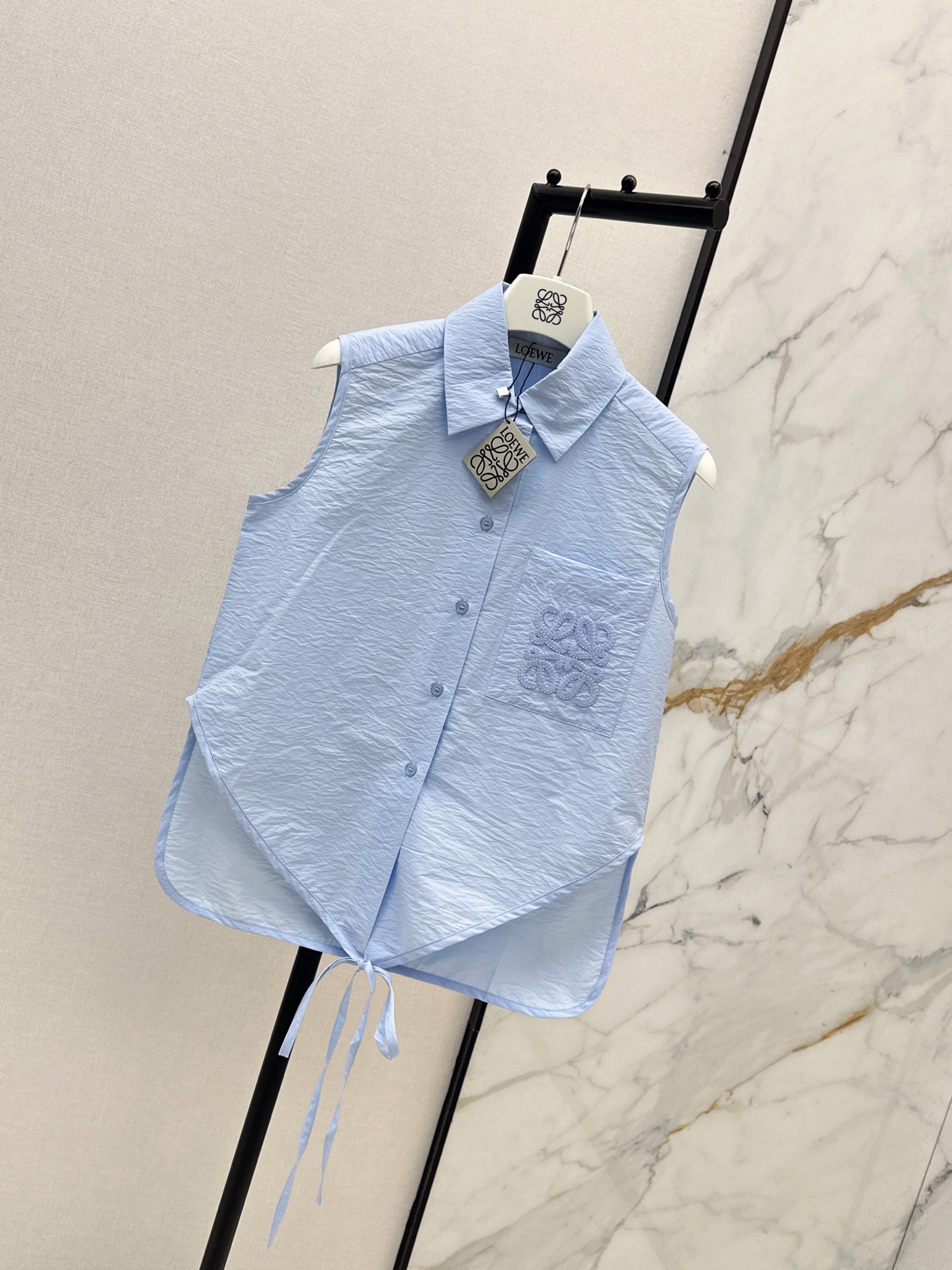 Loe 26ss sleeveless embroidery shirt