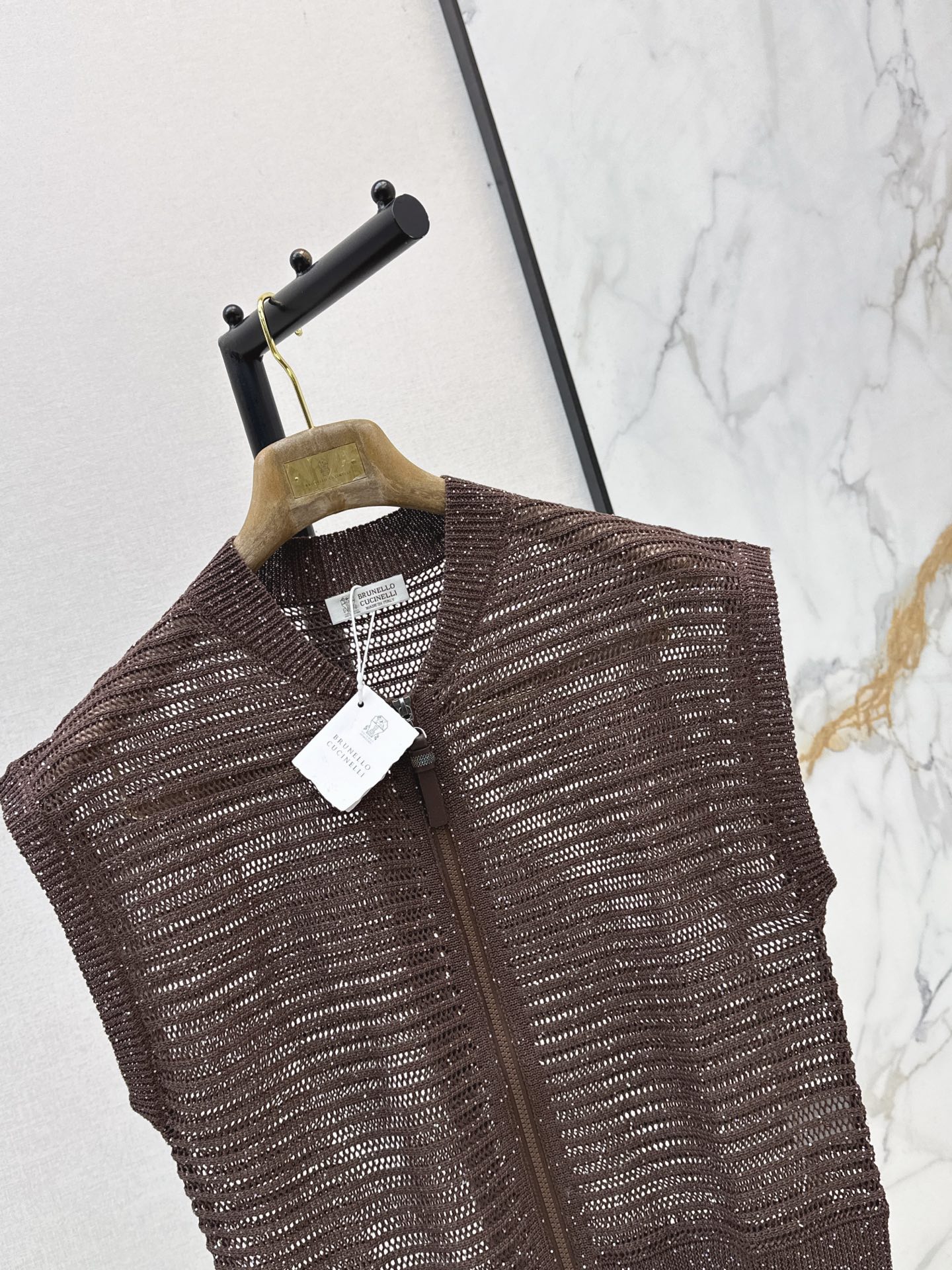 Brun 26ss sleeveless knit cardigan
