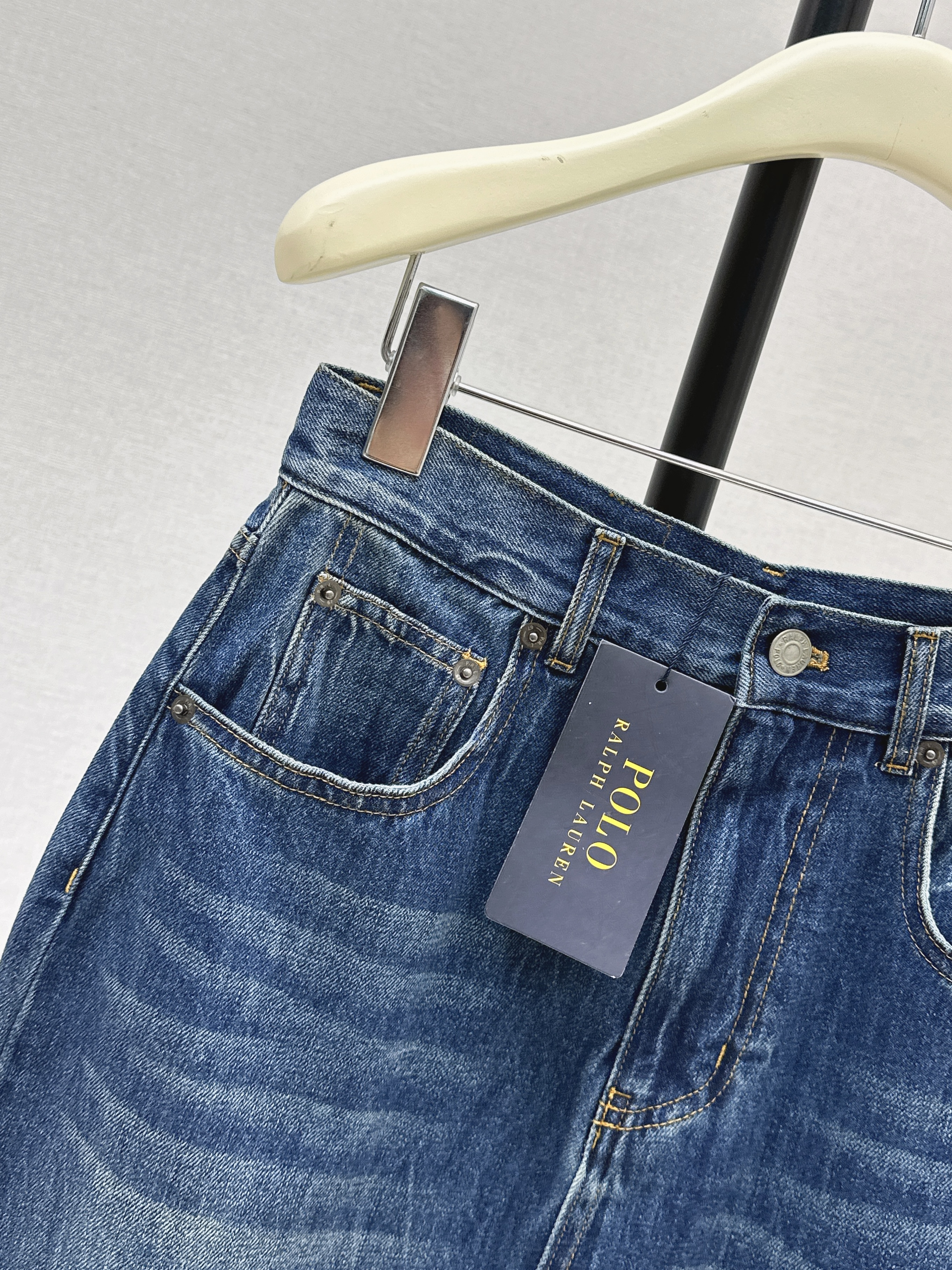 Ralp 26ss front-slit denim skirt