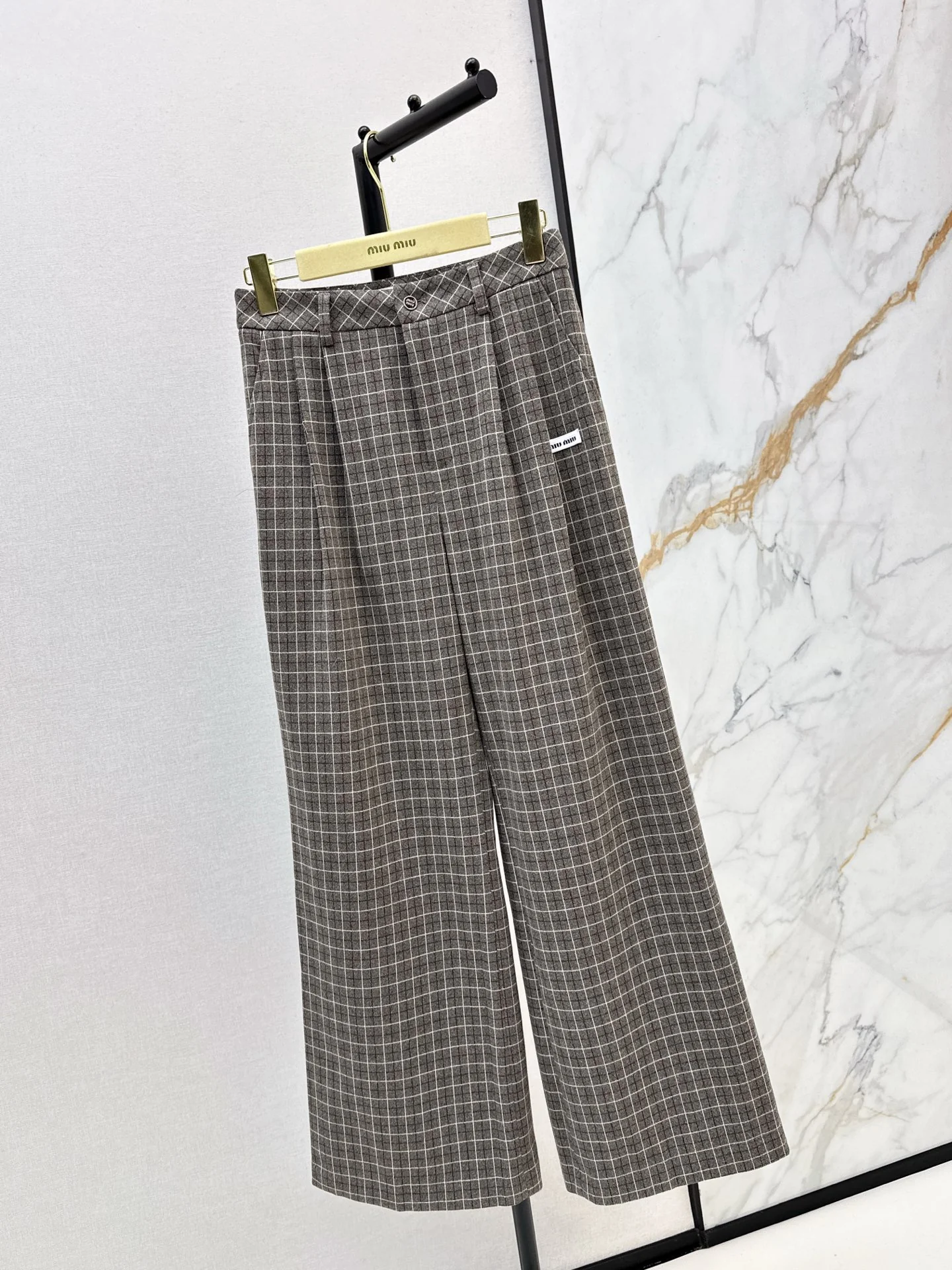 Miu 26ss check pants