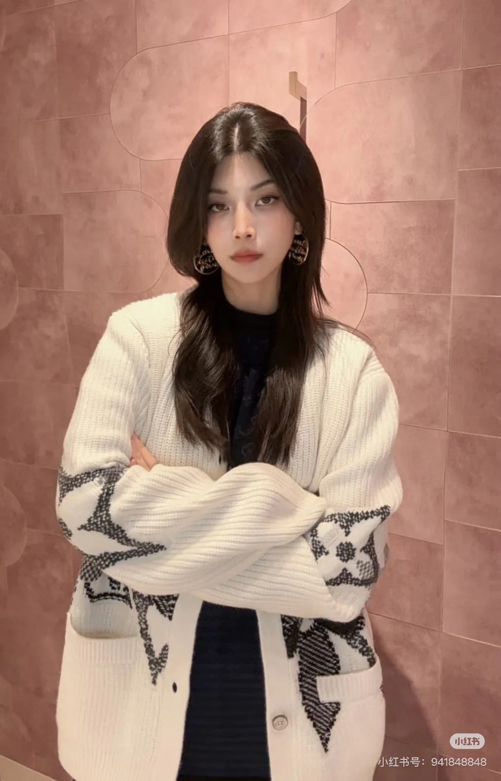 Louis 25fw jacquard knitted cardigan