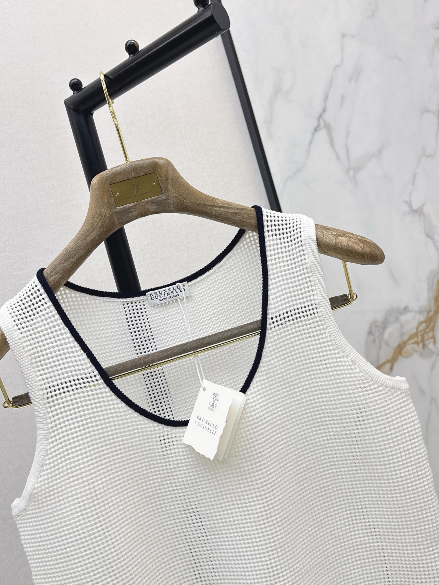 Brun 26ss hollow knit vest