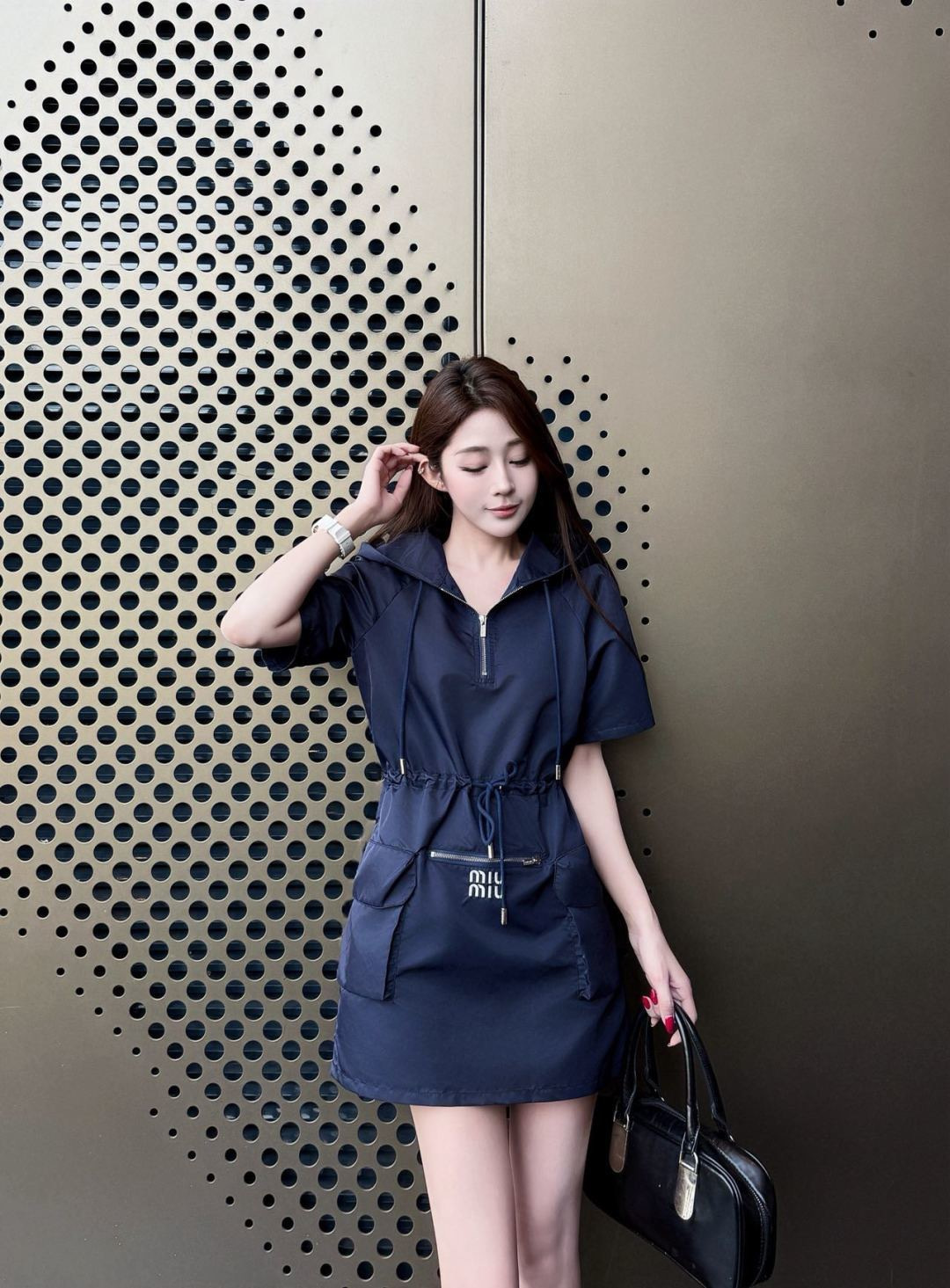 Miu 26ss hooded dress