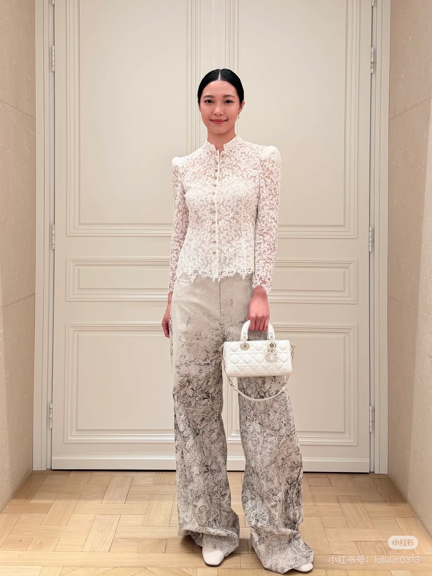 CD 26ss print denim pants