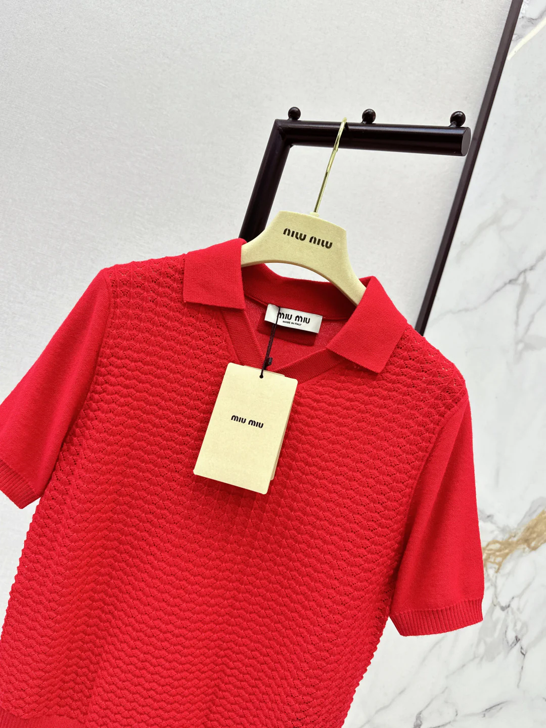 Miu 26ss knit polo shirts
