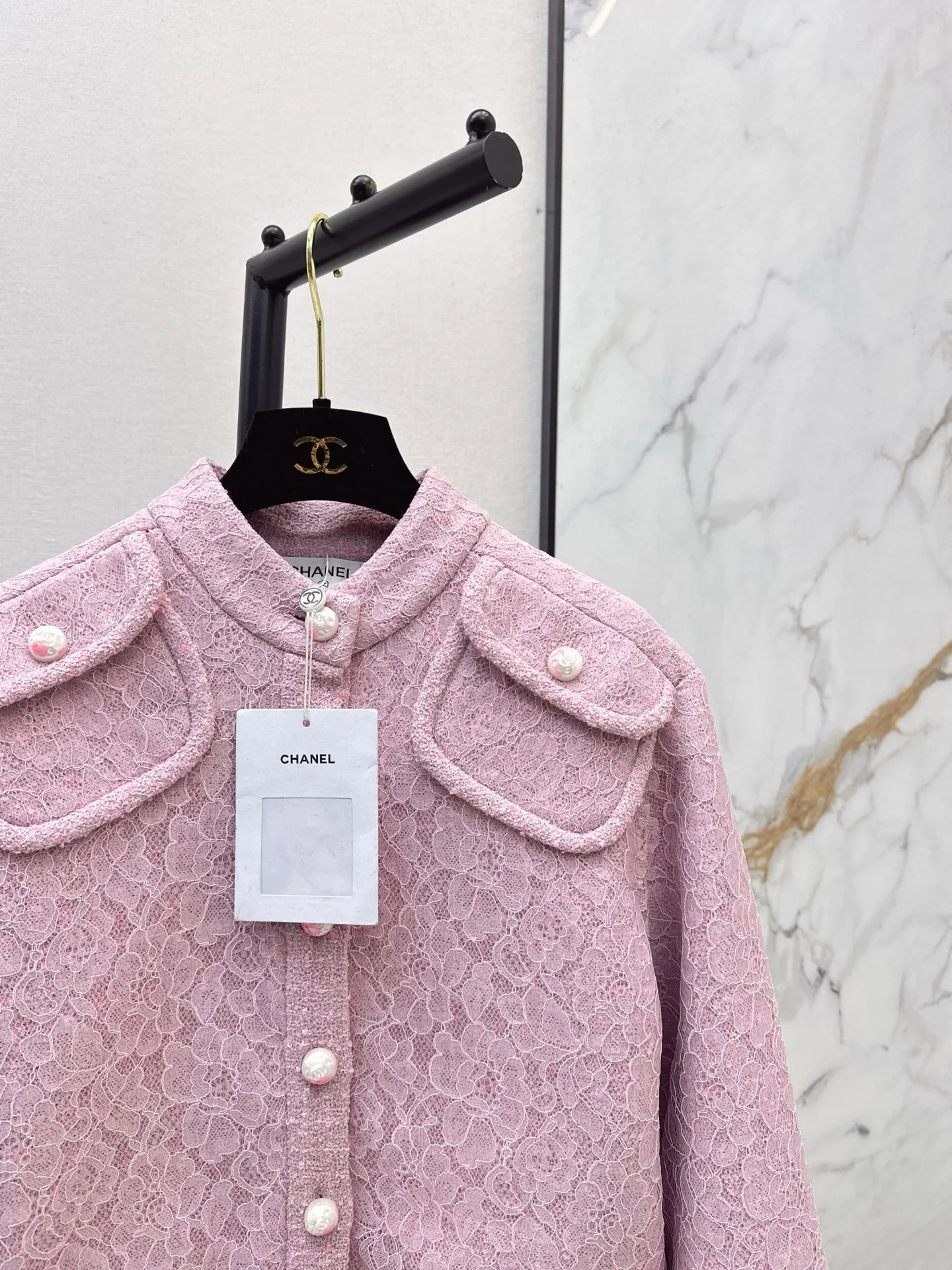 Chan 25fw lace tweed woven jacket