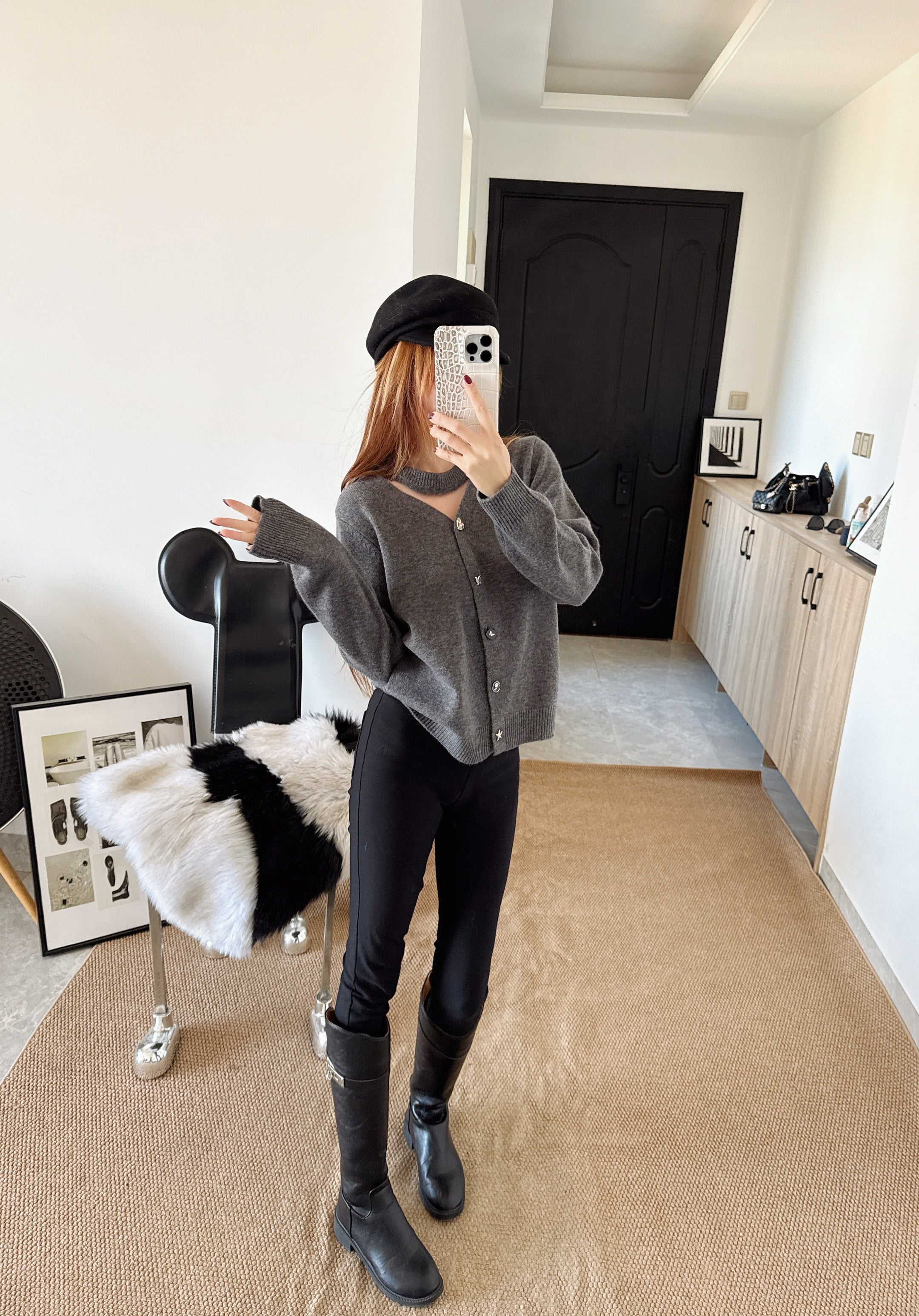 Chan 26ss wool cardigan