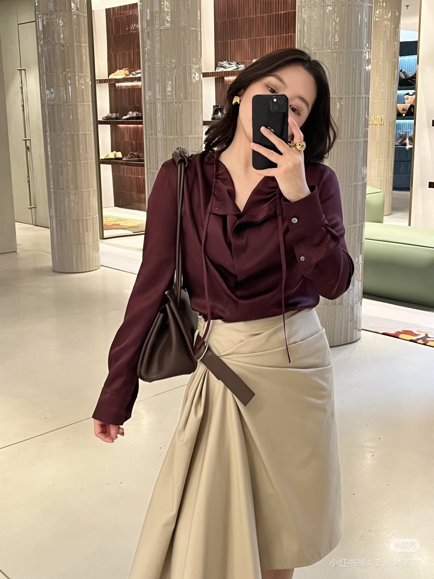 Loe 26ss asymmetrical skirt