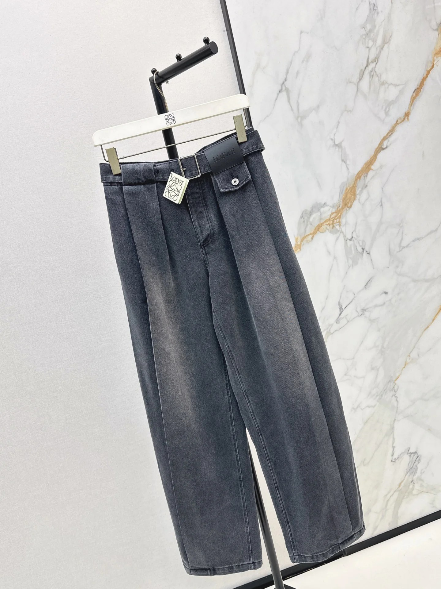 Loe 26ss wide-leg denim pants