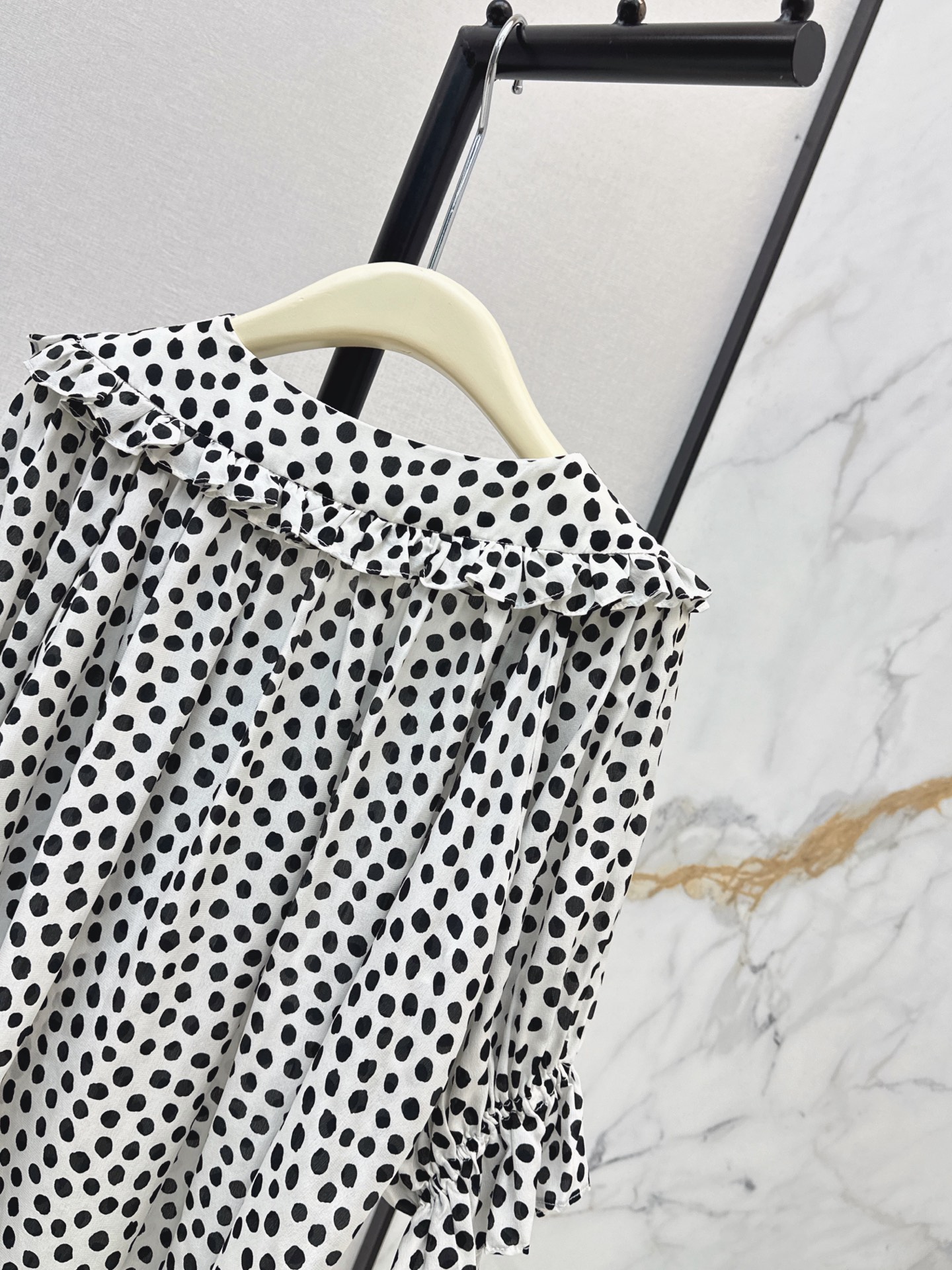 Chlo 26ss Polka Dot Ruffle Blouse