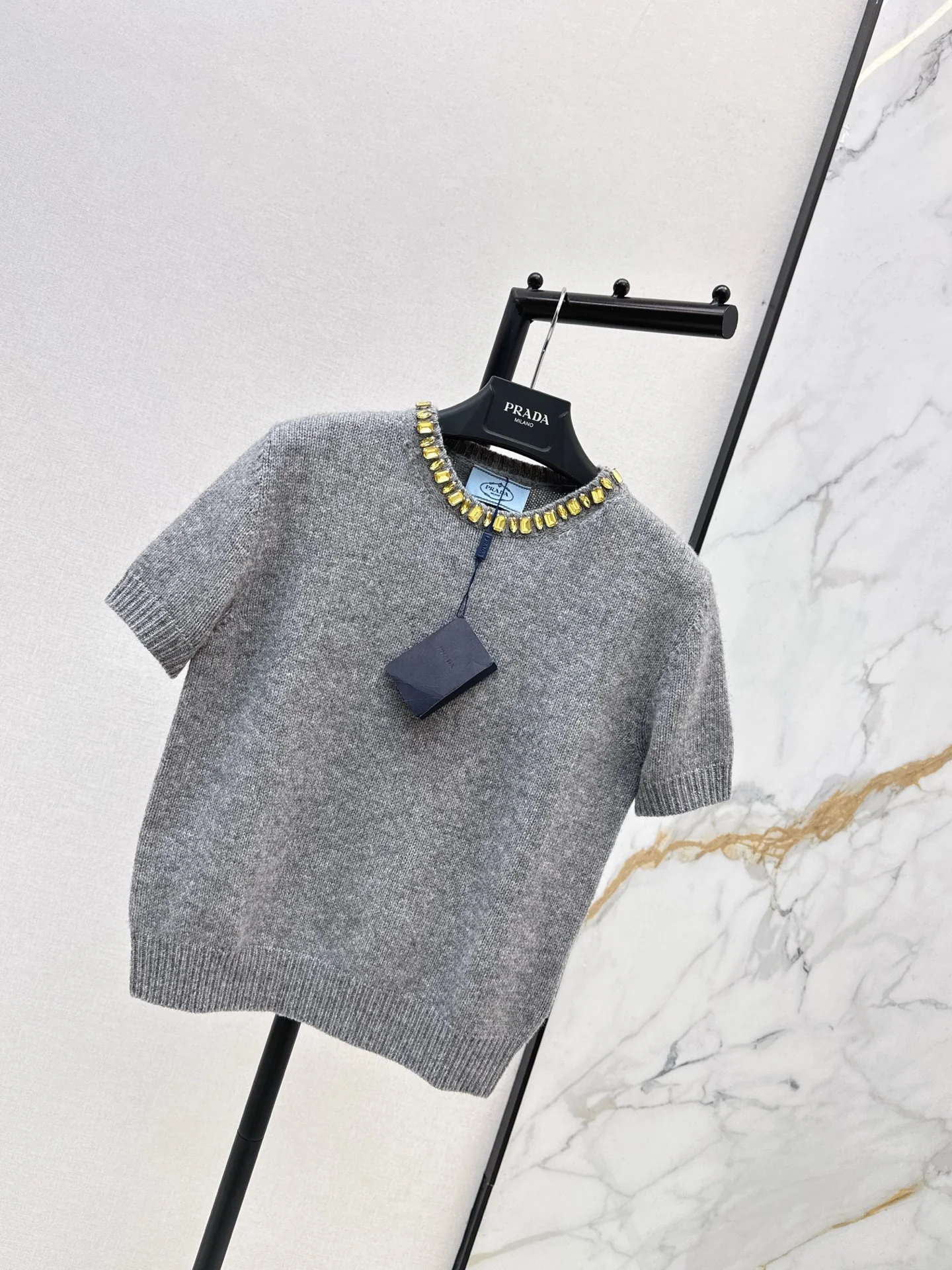 Prad 25fw rhinestone sweater