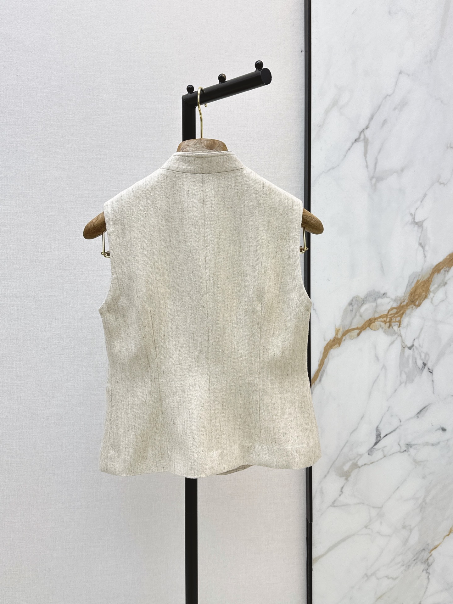 Brun 26ss linen vest jacket