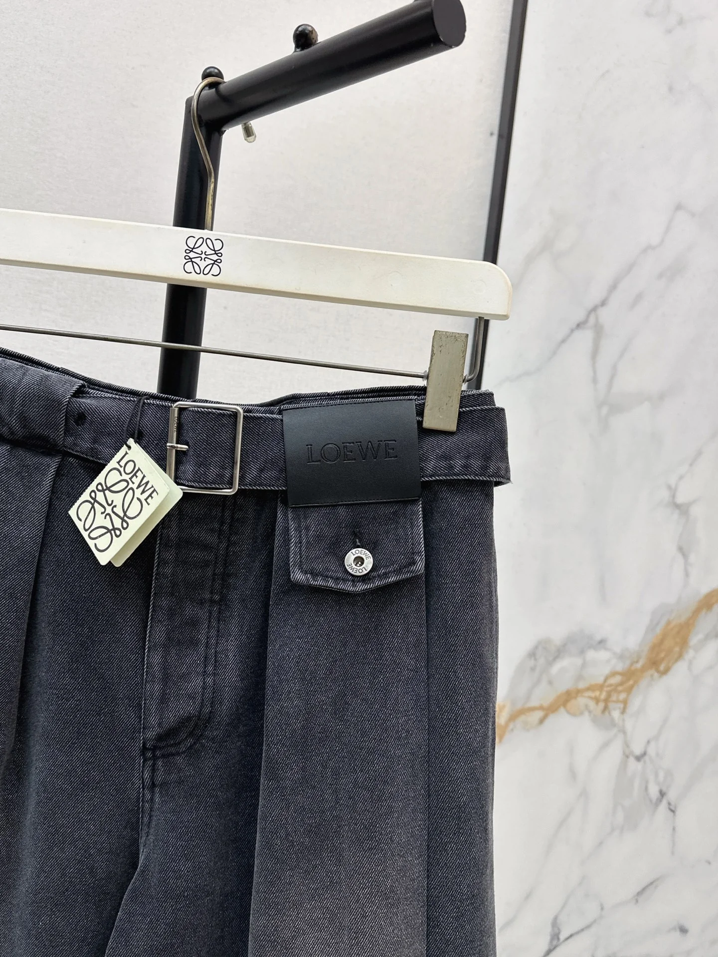Loe 26ss wide-leg denim pants